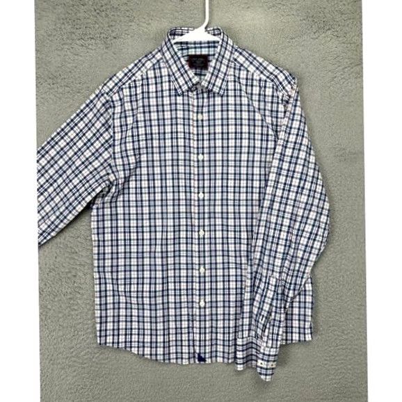 UNTUCKit UNTUCKit Shirt Mens Medium Blue Tartan Plaid Nylon Blend Button Up Slim Size US M / EU 48-50 / 2 - 3 Thumbnail