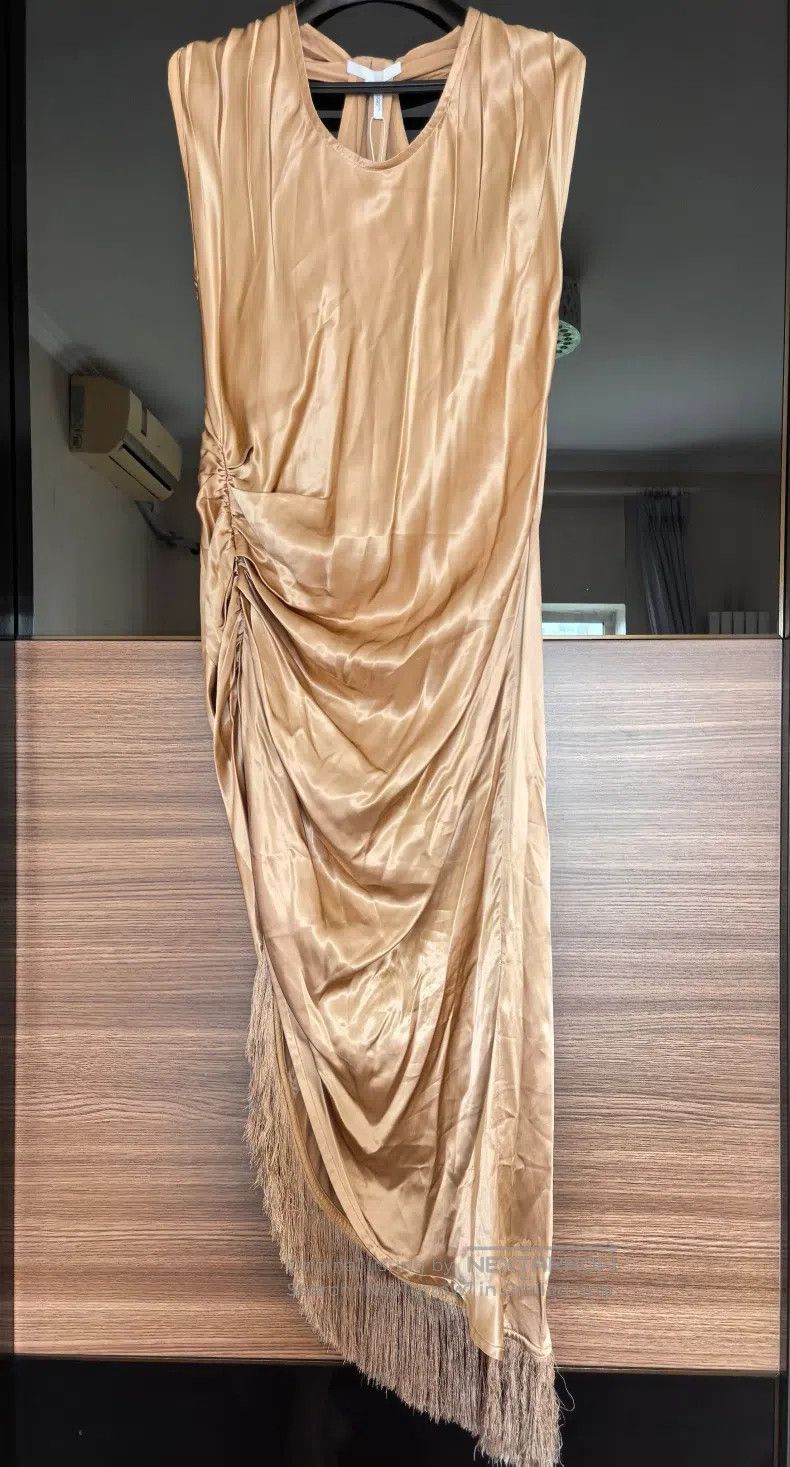 Helmut Lang Helmut Lang size 10 Champagne Gold Long Dress Size L / US 10 / IT 46 - 1 Thumbnail
