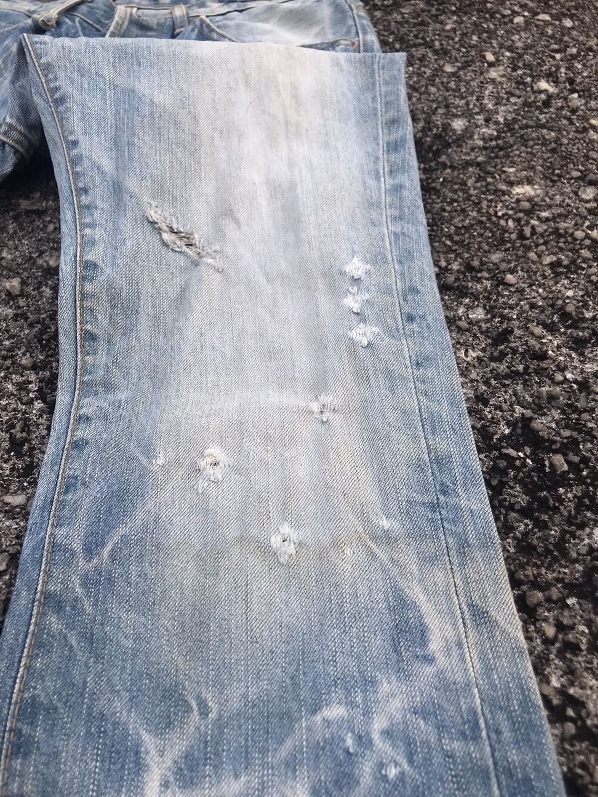 Japanese Brand Vintage Y2K Blue Way Distressed Denim pants Size US 28 / EU 44 - 5 Thumbnail
