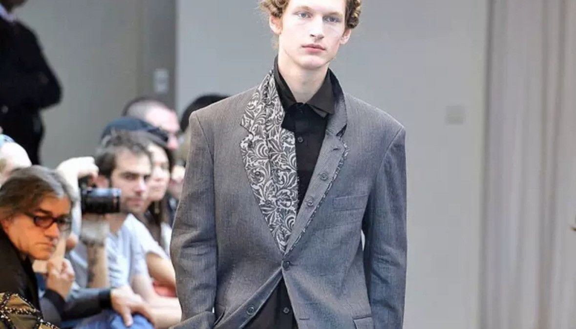 Yohji Yamamoto Yohji Yamamoto 11ss floral silk collar double suit Size US L / EU 52-54 / 3 - 7 Thumbnail