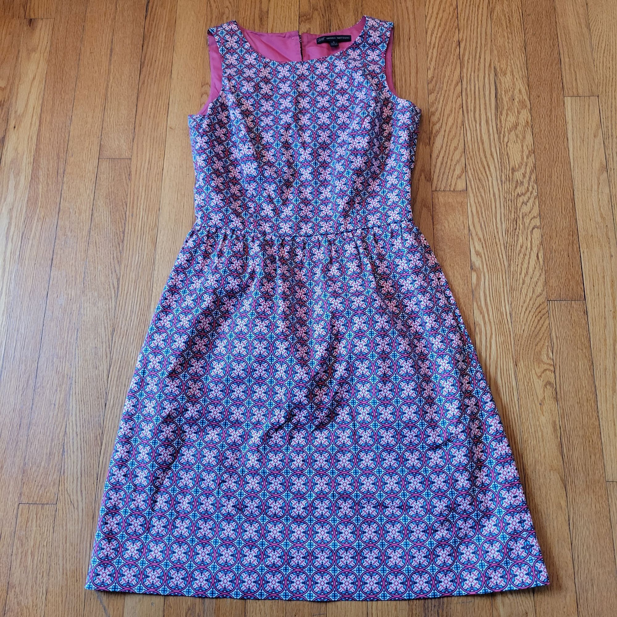 Brooks Brothers 346 Brooks Brothers Sleeveless Geometric Print Dress 6 Modes Size M / US 6-8 / IT 42-44 - 7 Thumbnail