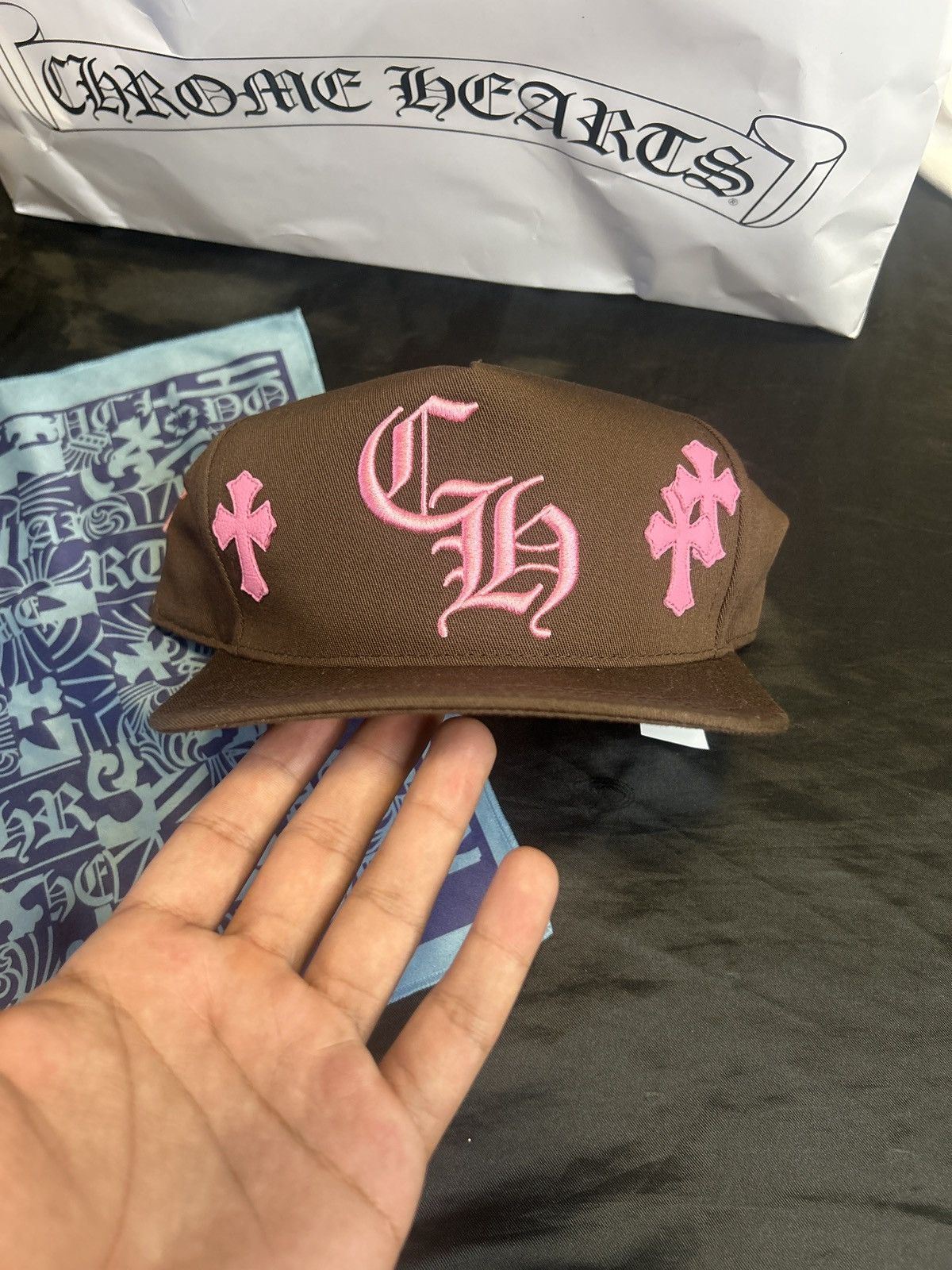 Chrome Hearts Chrome Hearts Pink/Brown Hat with Pink Patches. STUPID RARE. Size ONE SIZE - 2 Thumbnail