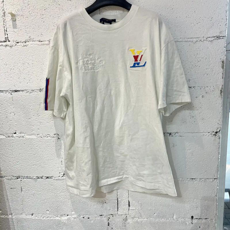 Louis Vuitton White Cotton Men's T-Shirt XXL 0089