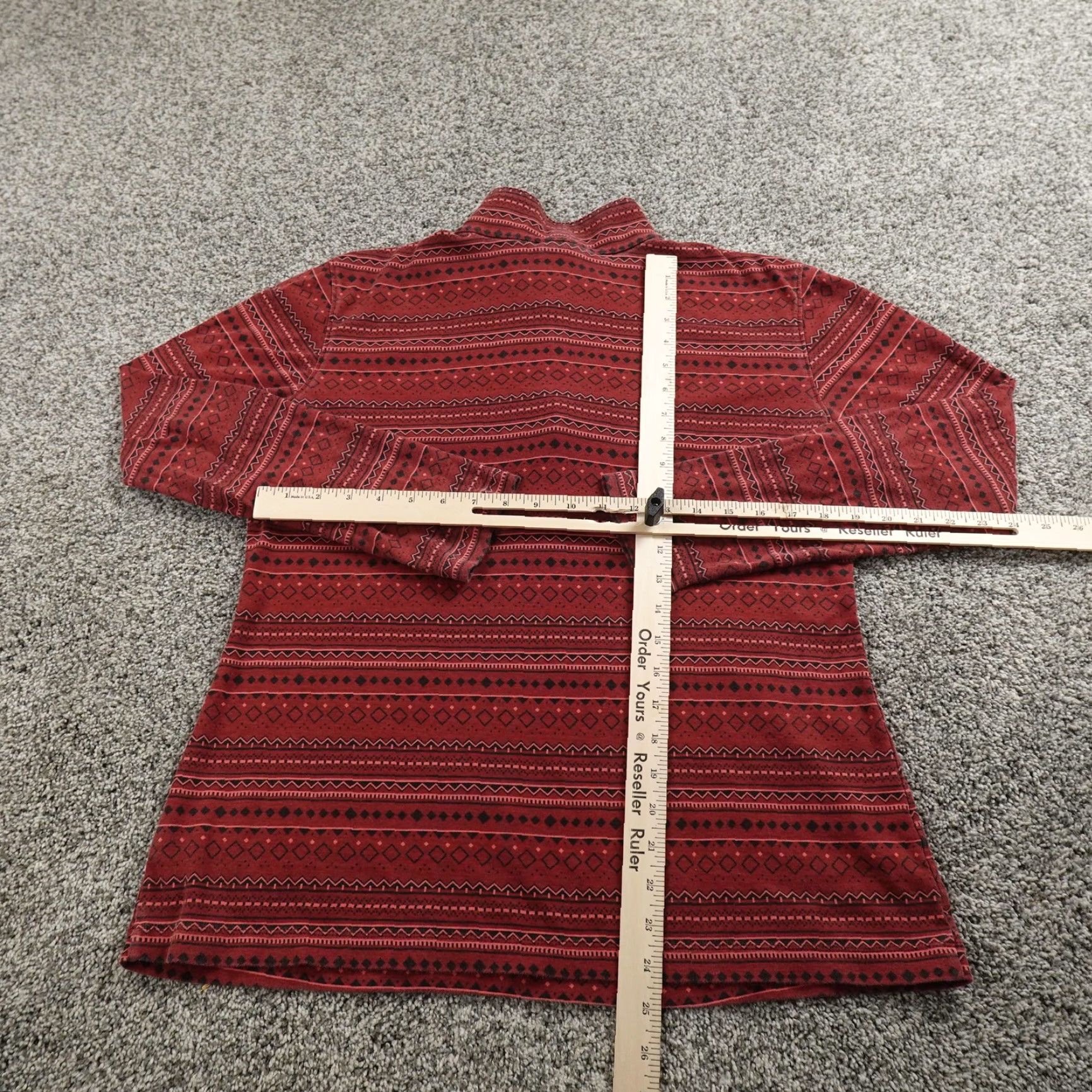 Vintage Columbia Pullover Womens XL Red 1/4 Zip Mock Neck Geometric Casual Outdoor Fall Size XL / US 12-14 / IT 48-50 - 6 Thumbnail