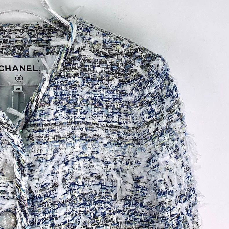 Chanel Chanel Waterfall Series Blue Tassel Cotton Single-breasted Size XS / US 0-2 / IT 36-38 - 3 Thumbnail