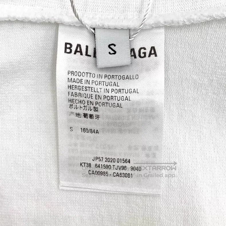 Balenciaga Balenciaga White Logo Letter Print Cotton Crew Neck Short Size US S / EU 44-46 / 1 - 6 Thumbnail