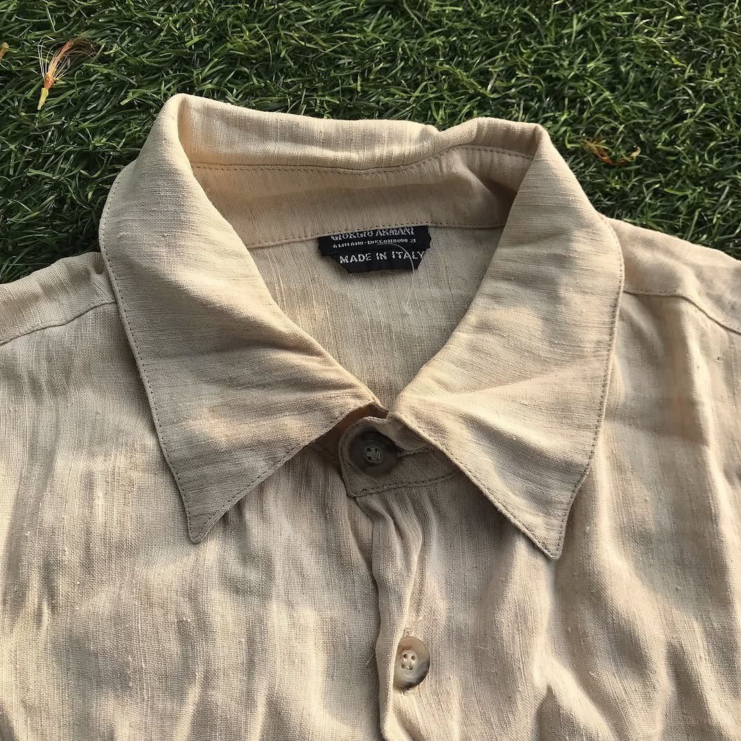 Armani × Giorgio Armani × Vintage Vintage Giorgio Armani Collezioni Men’s Shirt Size L Turquoi Size US M / EU 48-50 / 2 - 2 Thumbnail