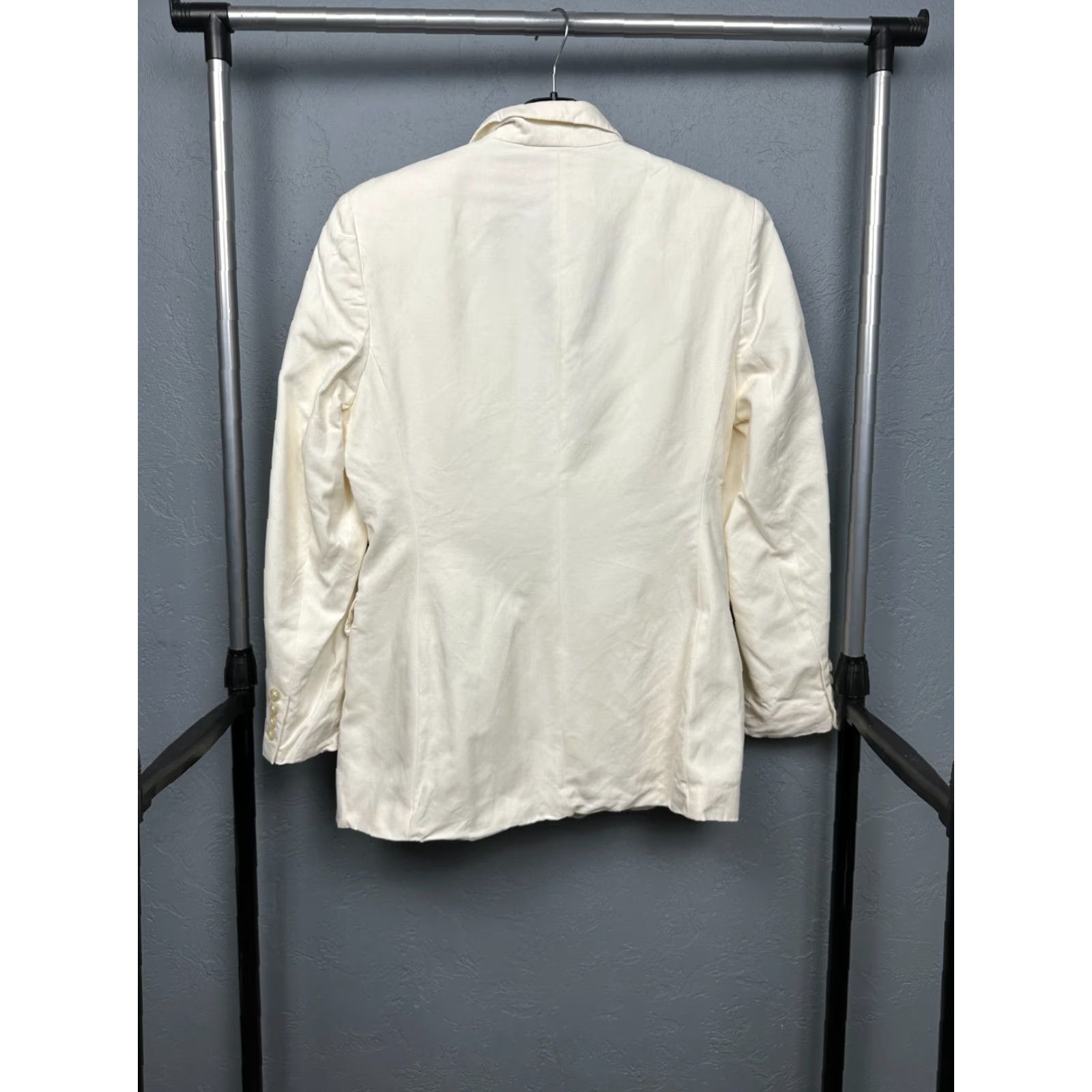 Ralph Lauren Polo Ralph Lauren Womens Blazer Shirt Cotton-Silk Beige Size L 10(S) Regular Womens Blazer Size L / US 10 / IT 46 - 8 Thumbnail