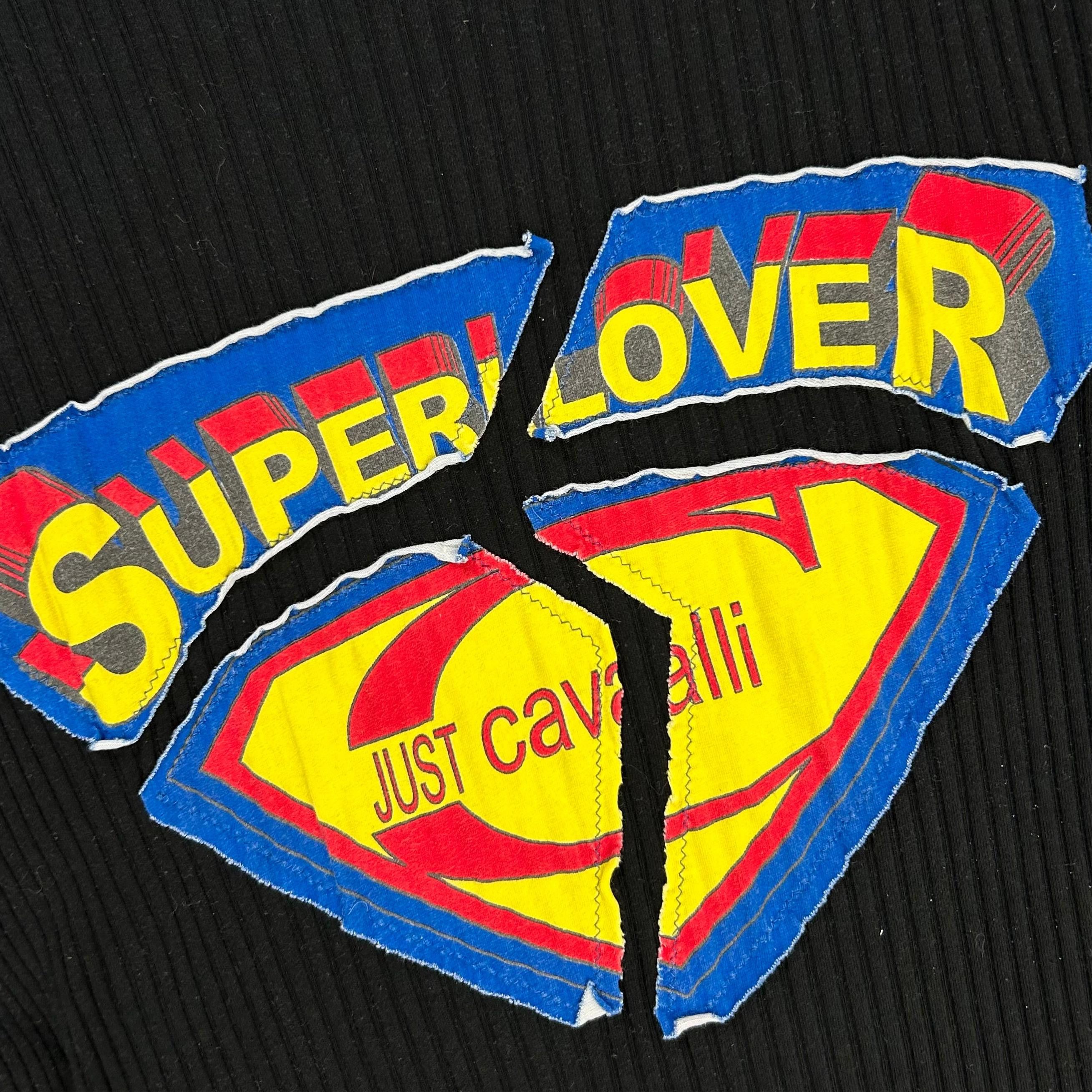 Just Cavalli Just Cavalli Superlover Black Ribbed T-Shirt Size US L / EU 52-54 / 3 - 3 Thumbnail