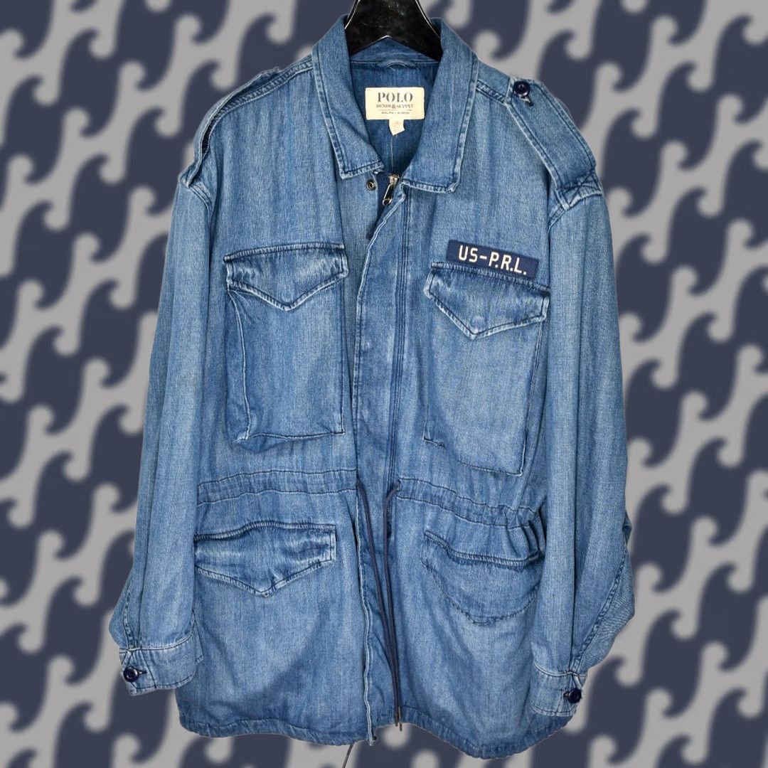 Polo Ralph Lauren Denim & Supply Ralph Lauren Polo Jacket Women XL Denim Field Military Color Blue 100% Cotton Size XL Size XL / US 12-14 / IT 48-50 - 1 Thumbnail