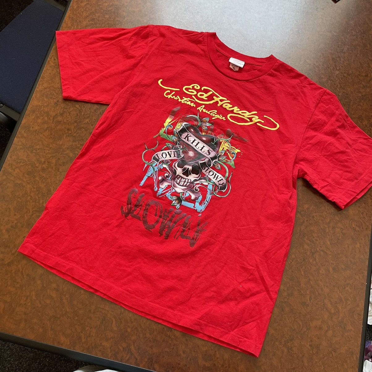 Ed Hardy × If Six Was Nine Ed hardy tattoo 90s shirt skull bon sex love kills christian Size US XL / EU 56 / 4 - 1 Thumbnail