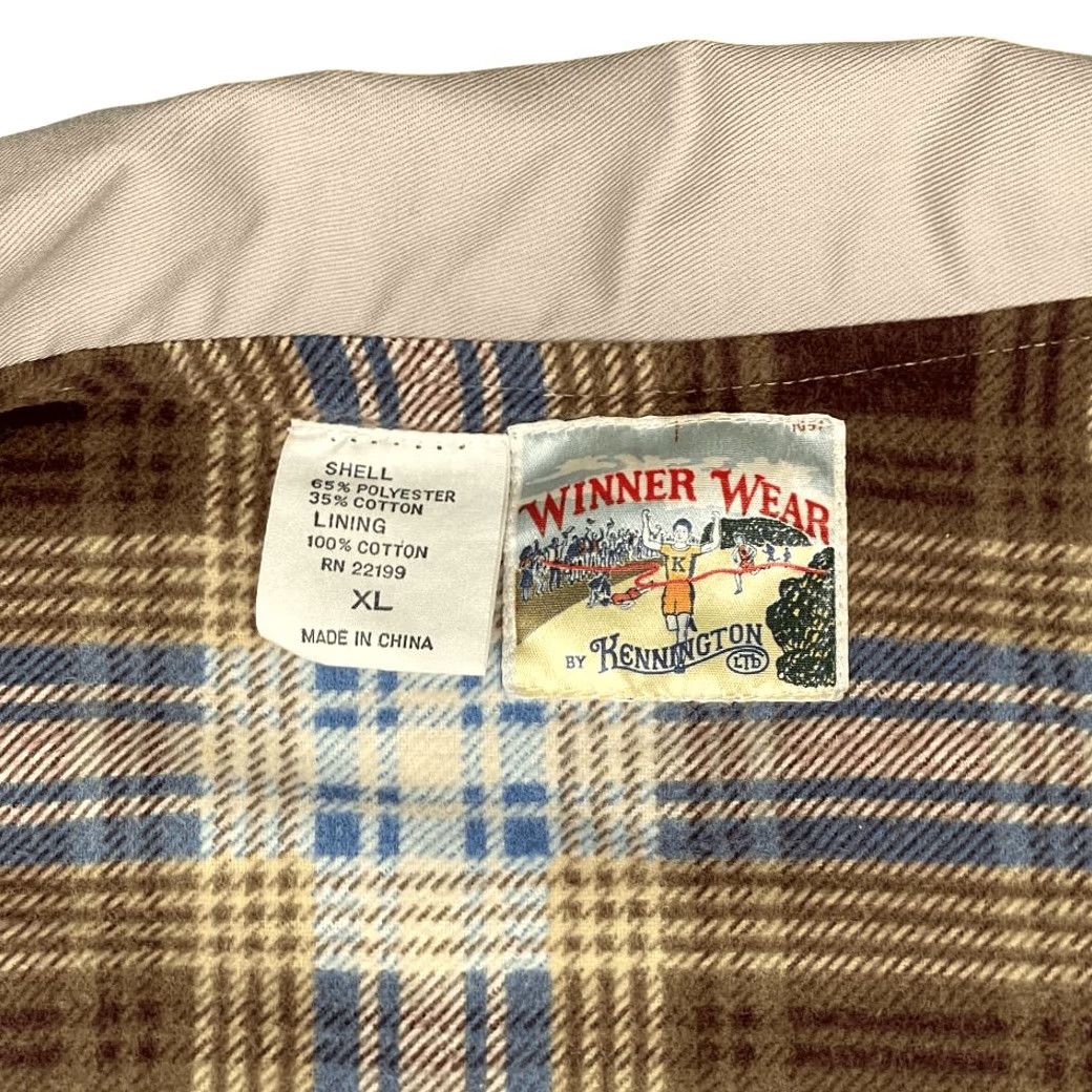 Vintage VINTAGE Kennington Jacket Mens Beige 70s Bomber Cotton Blend Lined Piping Plaid Lining 25 Chest Short Length XL Size US L / EU 52-54 / 3 - 3 Thumbnail