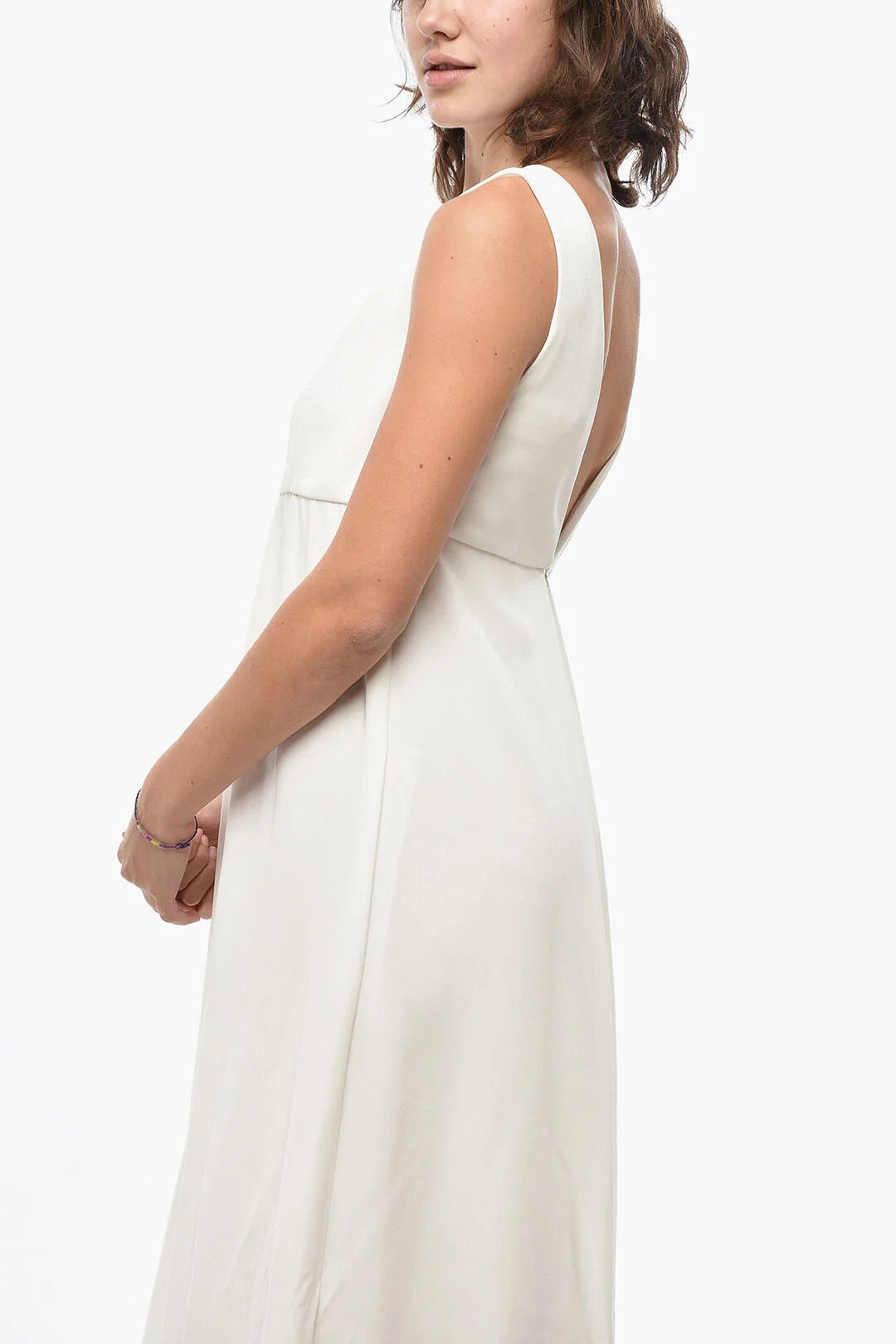 Max Mara og1mm0426 Super Wide-Leg Jumpsuit in White Size 27" / US 4 / IT 40 - 3 Thumbnail
