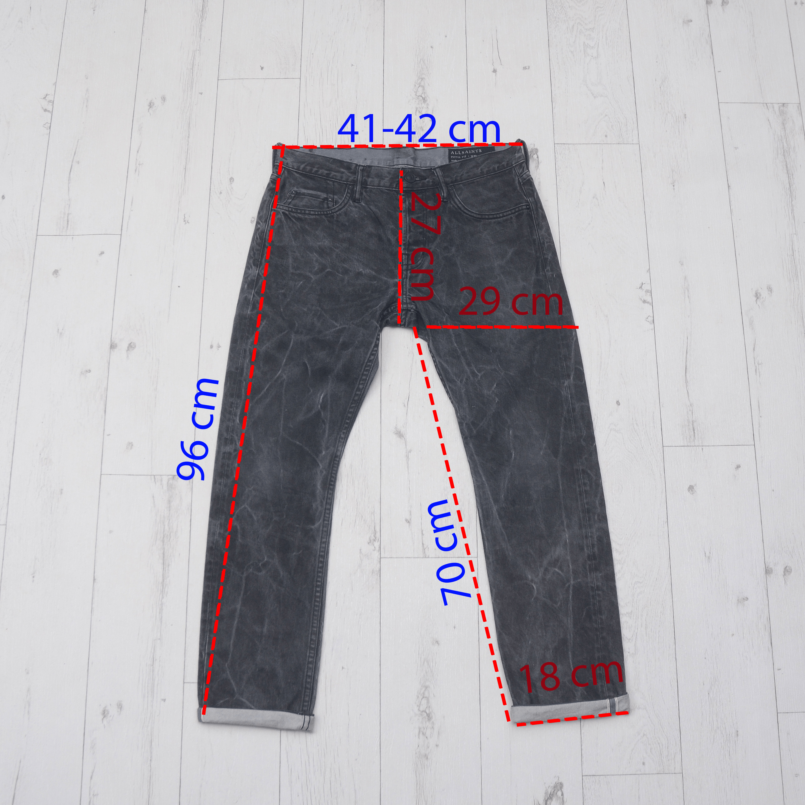 Allsaints × Vintage AllSaints Selvedge Gray Pistol Pit Denim Jeans Mens 30 Y2K Size US 30 / EU 46 - 2 Thumbnail