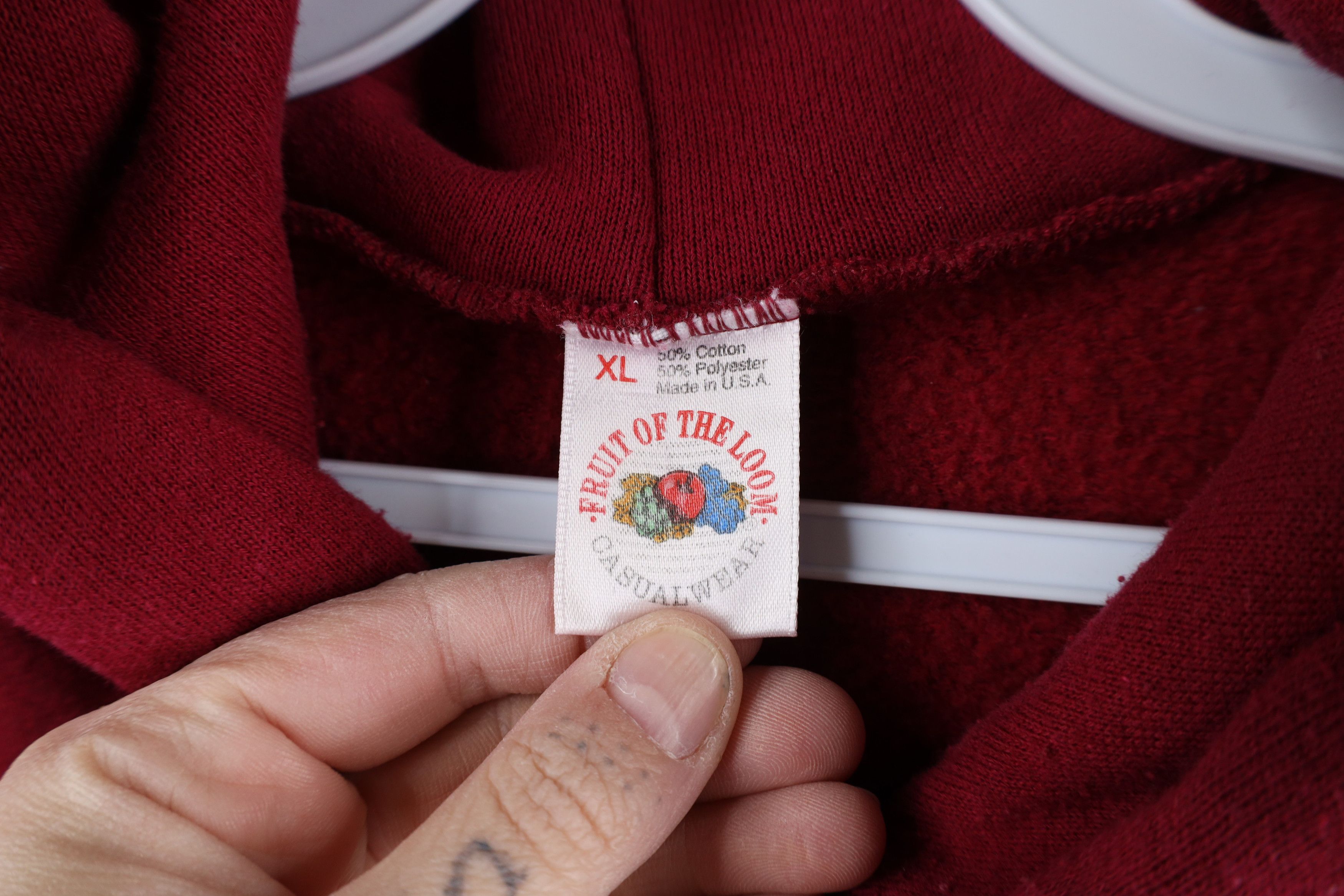 Vintage Vintage 90s Streetwear Full Zip Hoodie Sweatshirt Red USA Size US XL / EU 56 / 4 - 8 Thumbnail