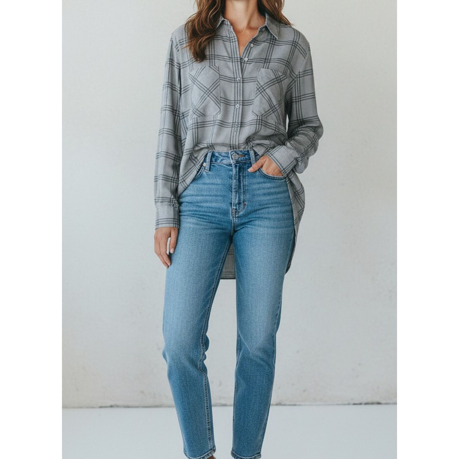 Eileen Fisher NWoT EILEEN FISHER Plaid Silk Oversized Shirt Dress Size M Size M / US 6-8 / IT 42-44 - 2 Thumbnail