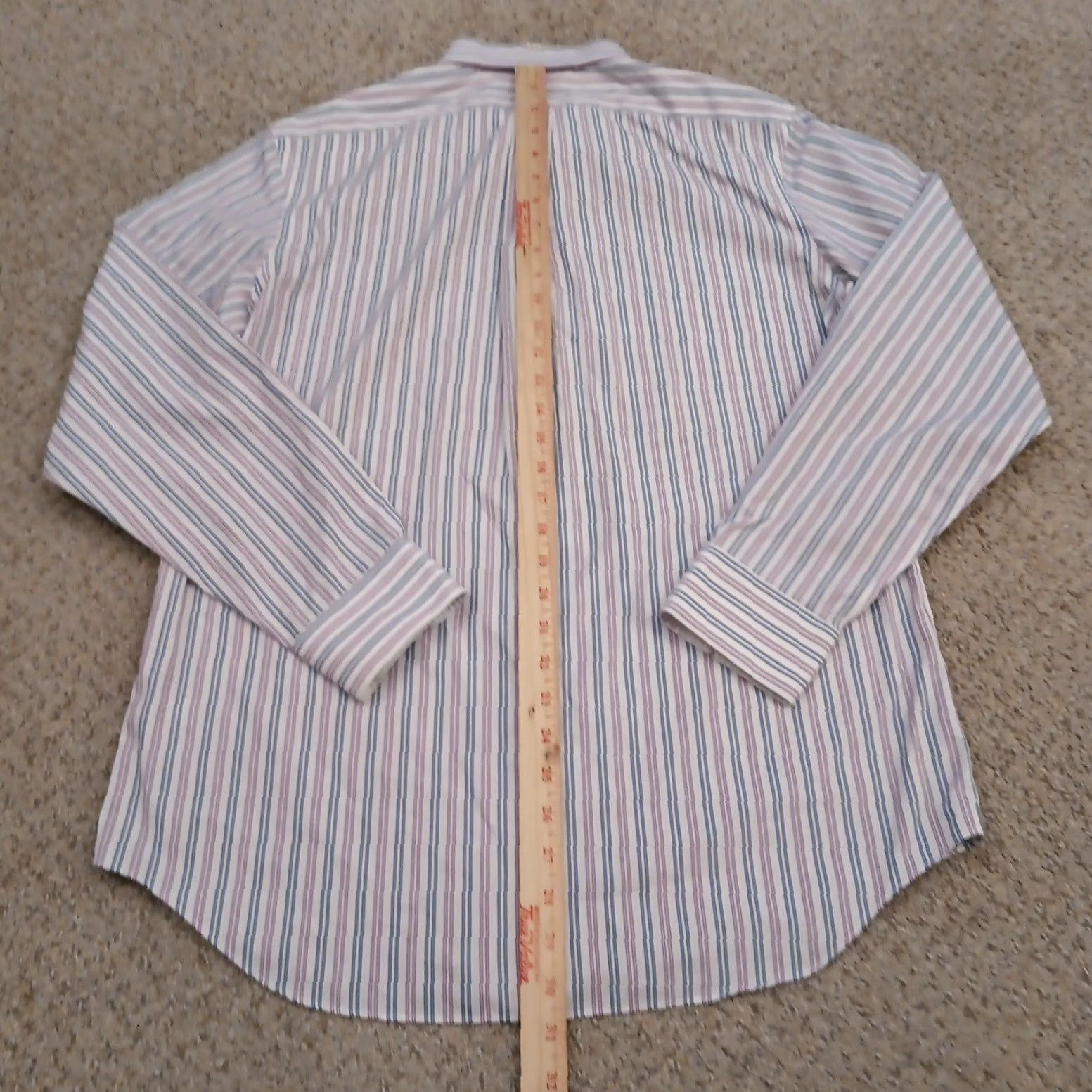 Banana Republic Banana Republic Shirt Mens Medium Blue Purple Striped Long Sleeve Button Up Size US M / EU 48-50 / 2 - 6 Thumbnail