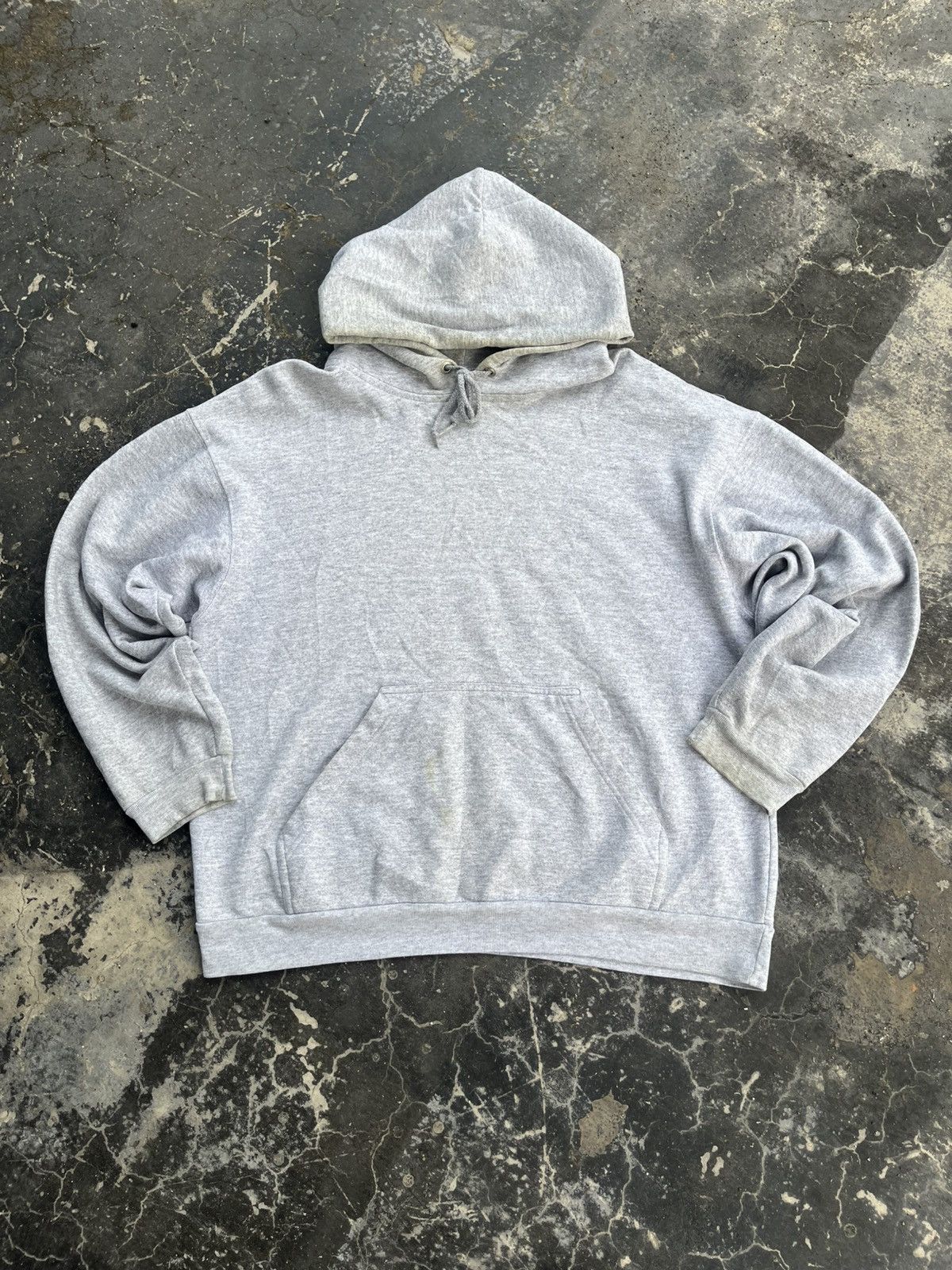 Vintage Vintage 00s Anvil Grey Blank Hoodie Size US L / EU 52-54 / 3 - 1 Thumbnail