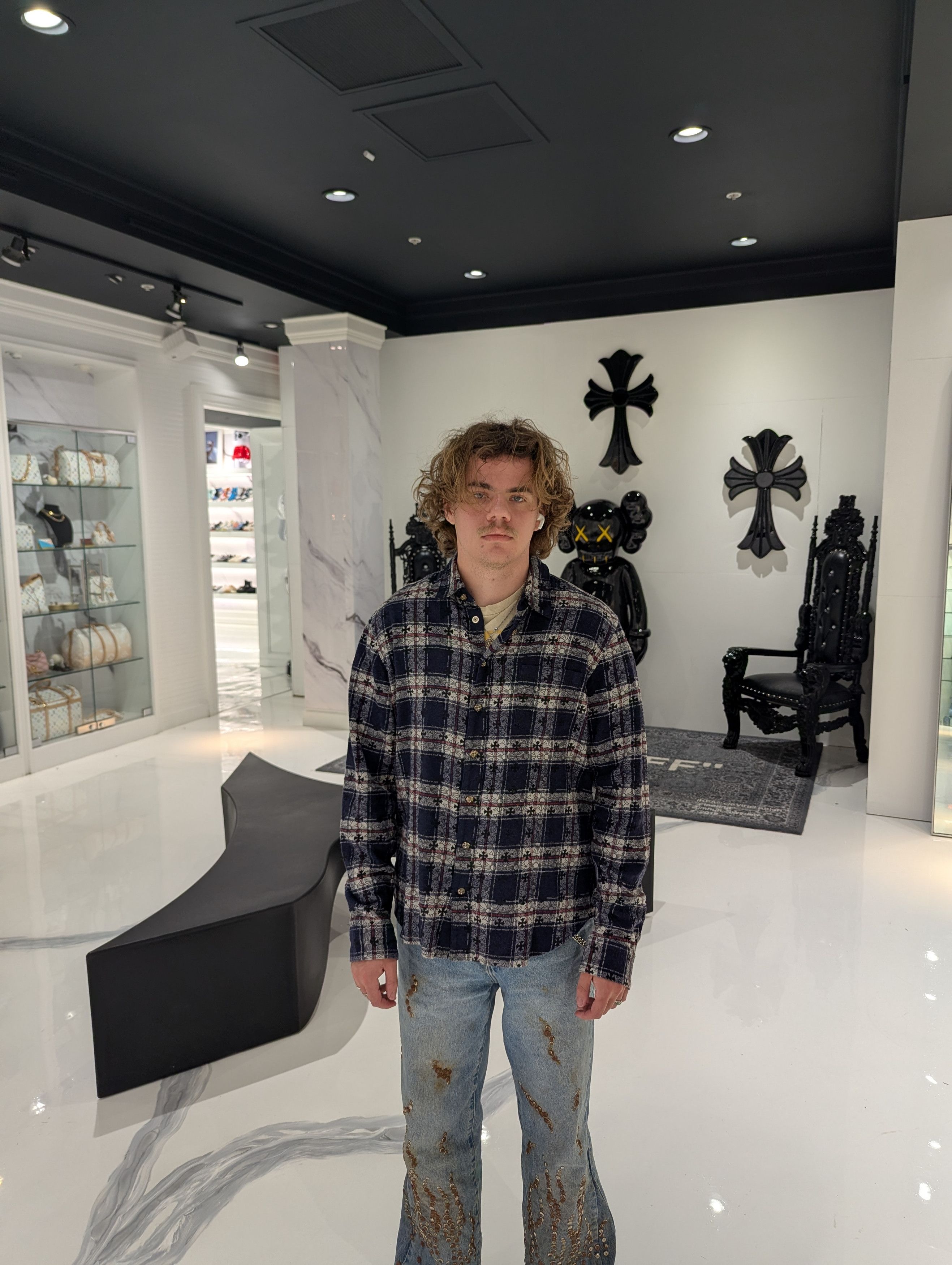 Chrome Hearts Chrome Hearts Loose Ends Flannel in Blue Size US L / EU 52-54 / 3 - 14 Thumbnail