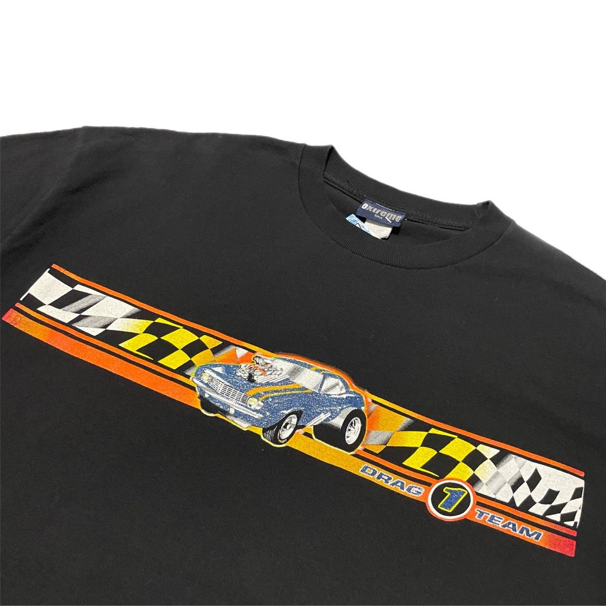 Vintage Vintage Extreme Drag 1 Team Black Racing Tee Size US XL / EU 56 / 4 - 2 Thumbnail