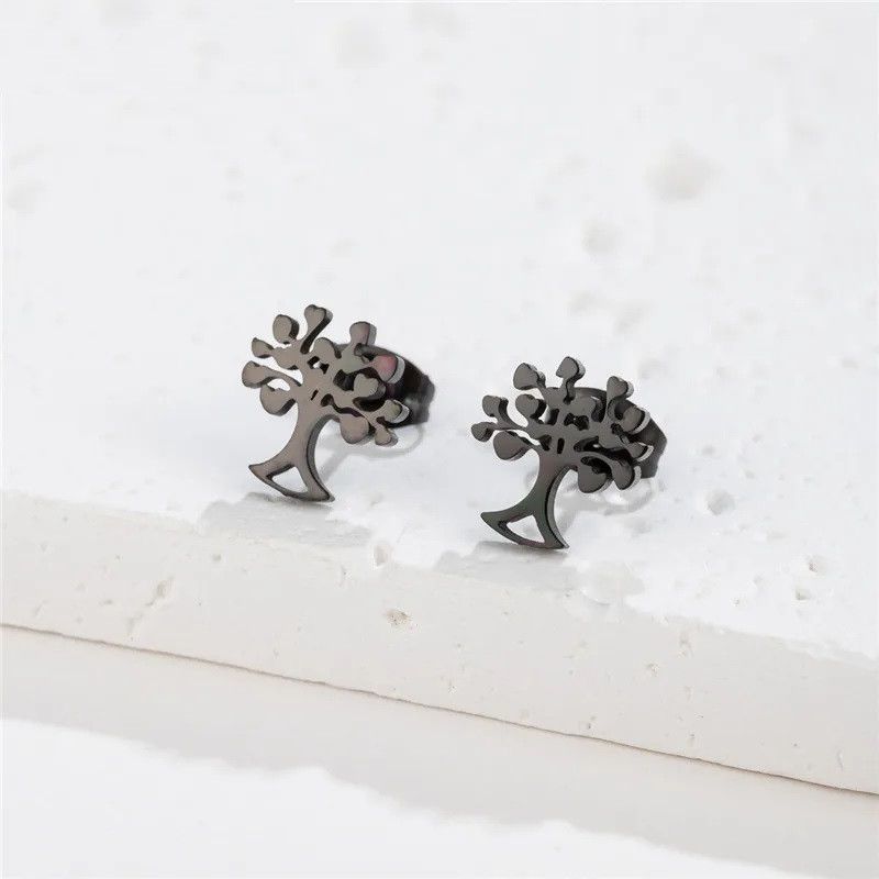Jewelry Tree of Life Stud Earrings Charm Earring Gift Size ONE SIZE - 1 Preview