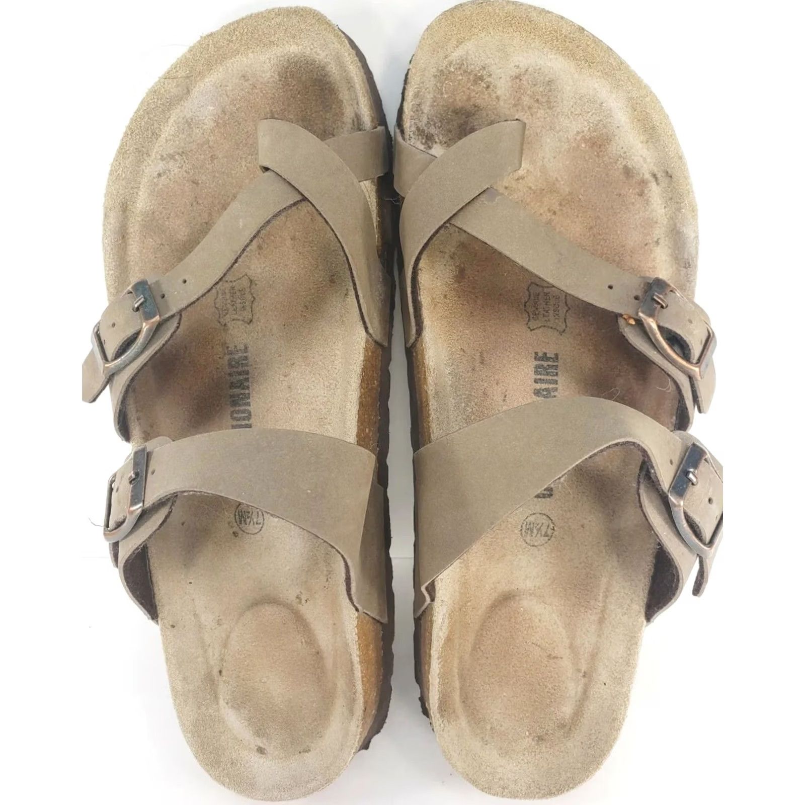 Vintage Cushionaire Luna Taupe Cork Footbed Sandal Women's 7.5M Buckles Casual Summer Size US 8 / IT 38 - 7 Thumbnail