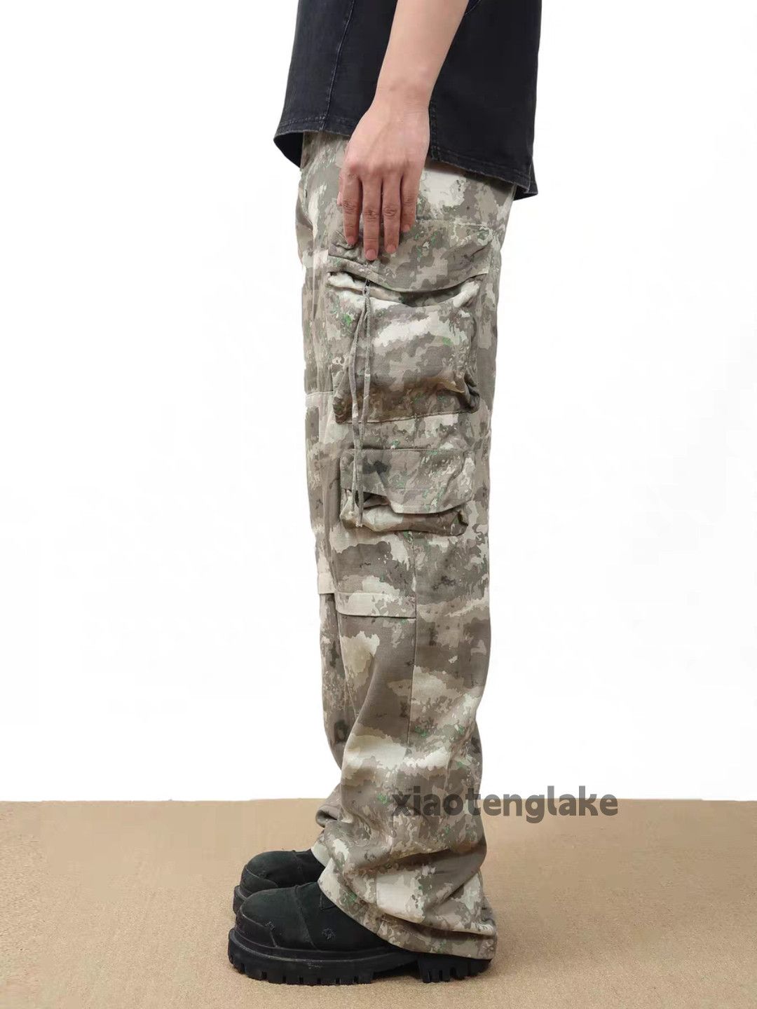 Designer × Japanese Brand × Vintage Utility washed faded loose baggy camo cargo pants Size US 32 / EU 48 - 6 Thumbnail