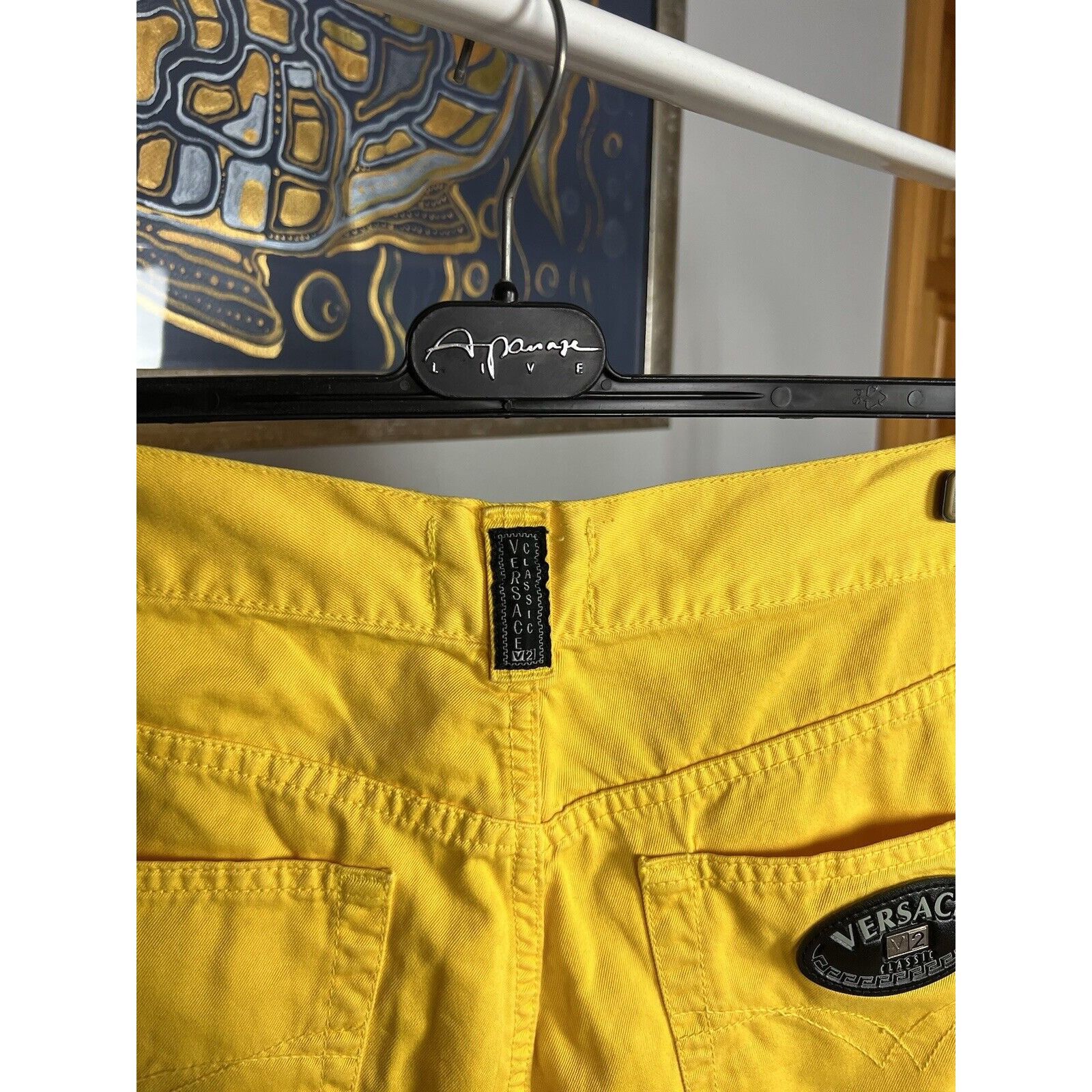 Versace RARE! Versace V2 Classic Men`s Yellow Denim Straight Pants S Size US 33 - 13 Thumbnail