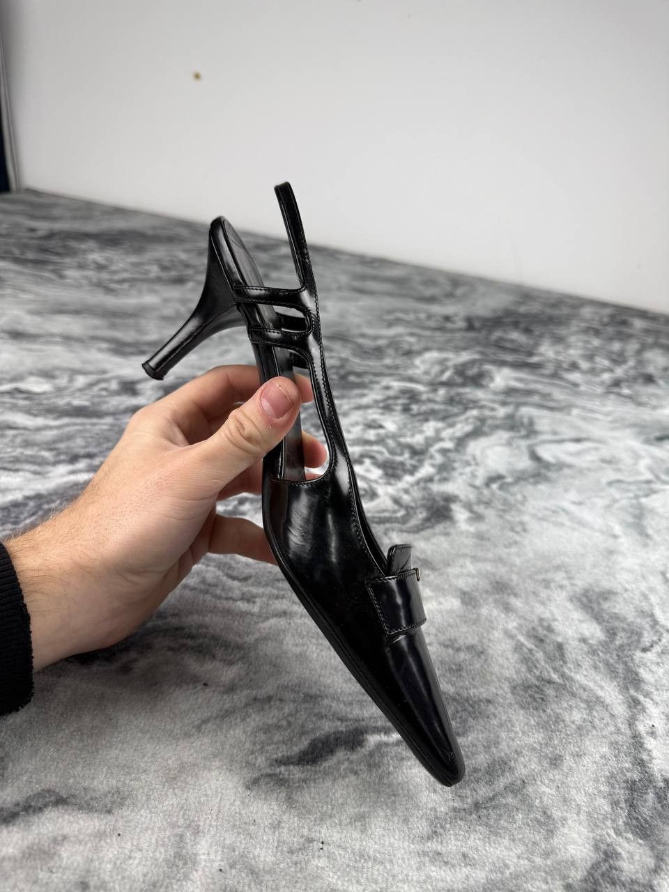 Prada PRADA Leather Slingback Pointed Pumps Size US 6.5 / IT 36.5 - 15 Thumbnail
