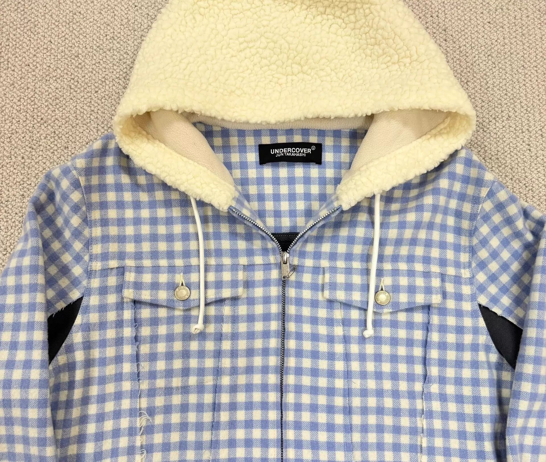Undercover Undercover Deconstructed Check Lamb Wool Knit Cuff Jacket Size L / US 10 / IT 46 - 3 Thumbnail