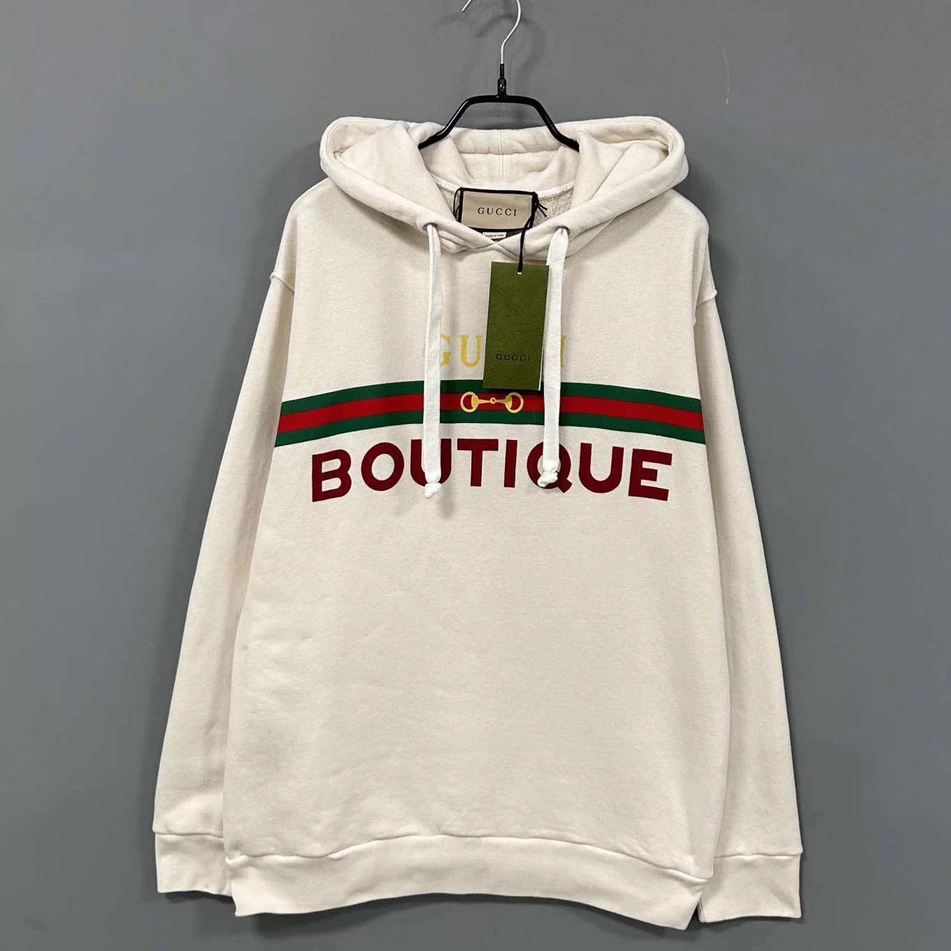 Gucci GUCCI Beige Striped Horsebit Logo Hoodie Size S Size US S / EU 44-46 / 1 - 1 Thumbnail