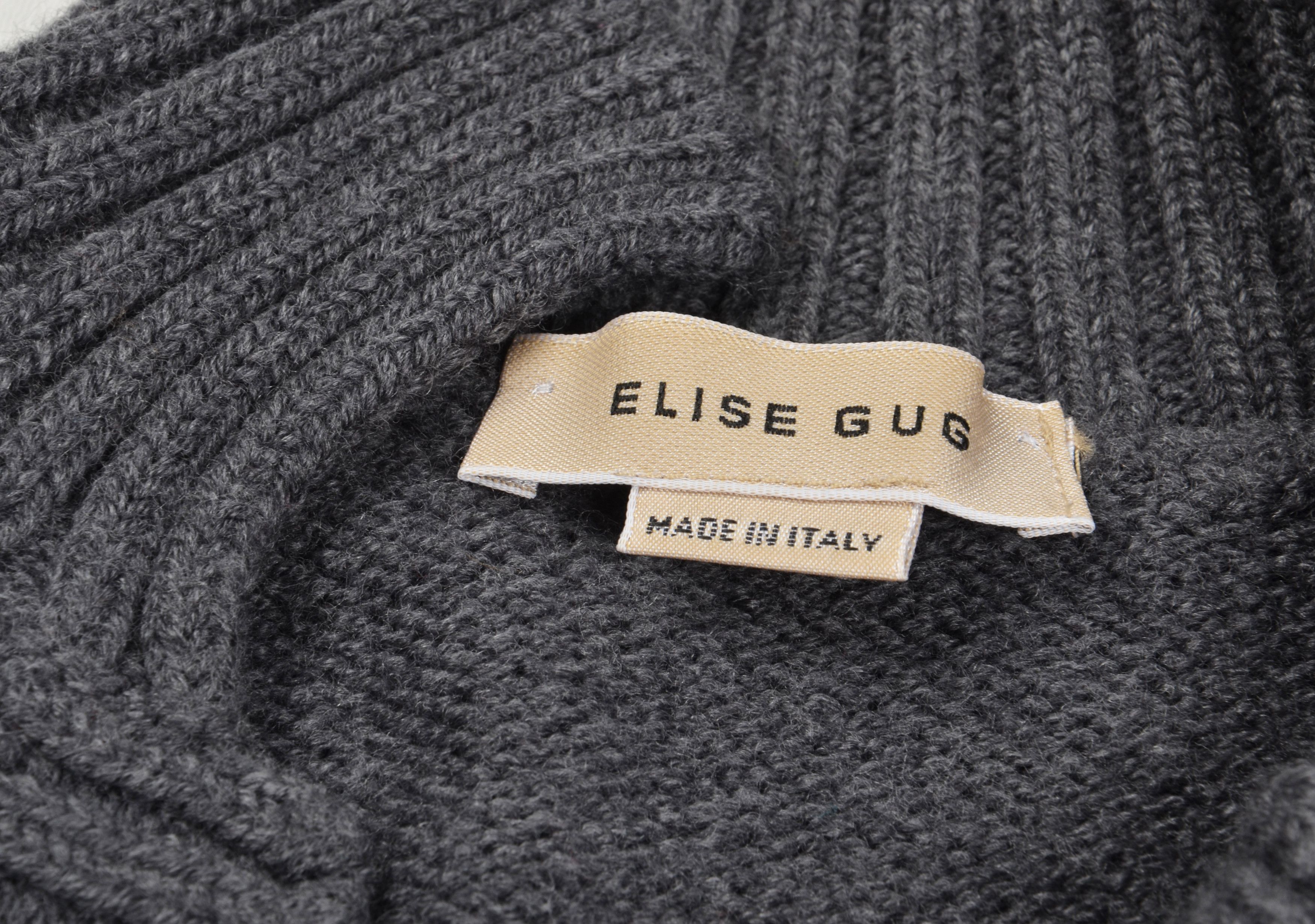 Other Elise Gug Lana Wool V-Neck Grey Knit Cardigan Size M / US 6-8 / IT 42-44 - 8 Thumbnail