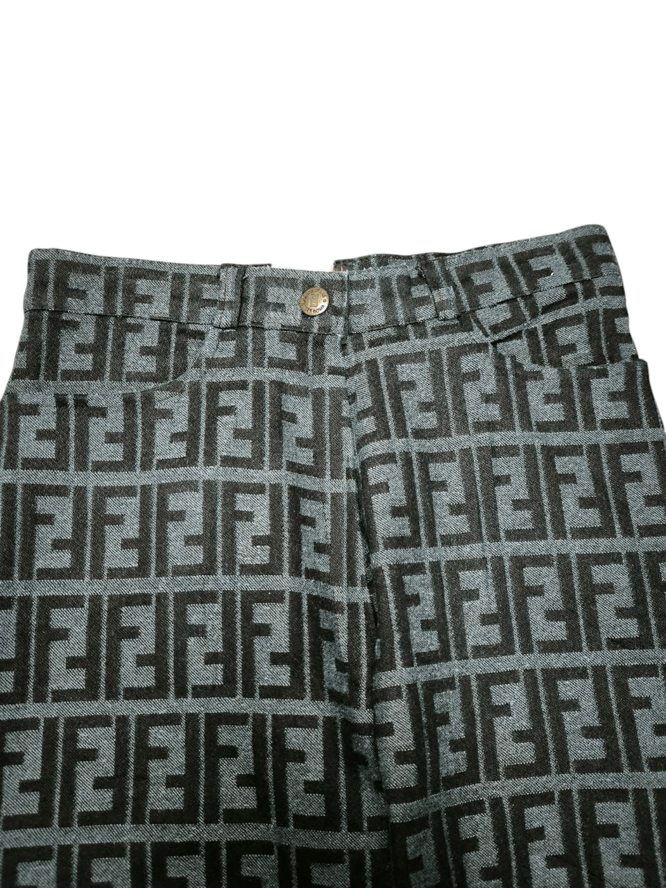 Fendi Vintage FENDI Zucca Monograms grey Black FF Logo Pants Jeans Size 26" / US 2 / IT 38 - 6 Thumbnail