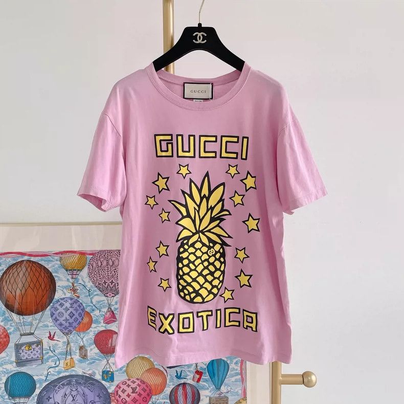 Gucci Gucci Pink pineapple print T-shirt Size S / US 4 / IT 40 - 1 Thumbnail