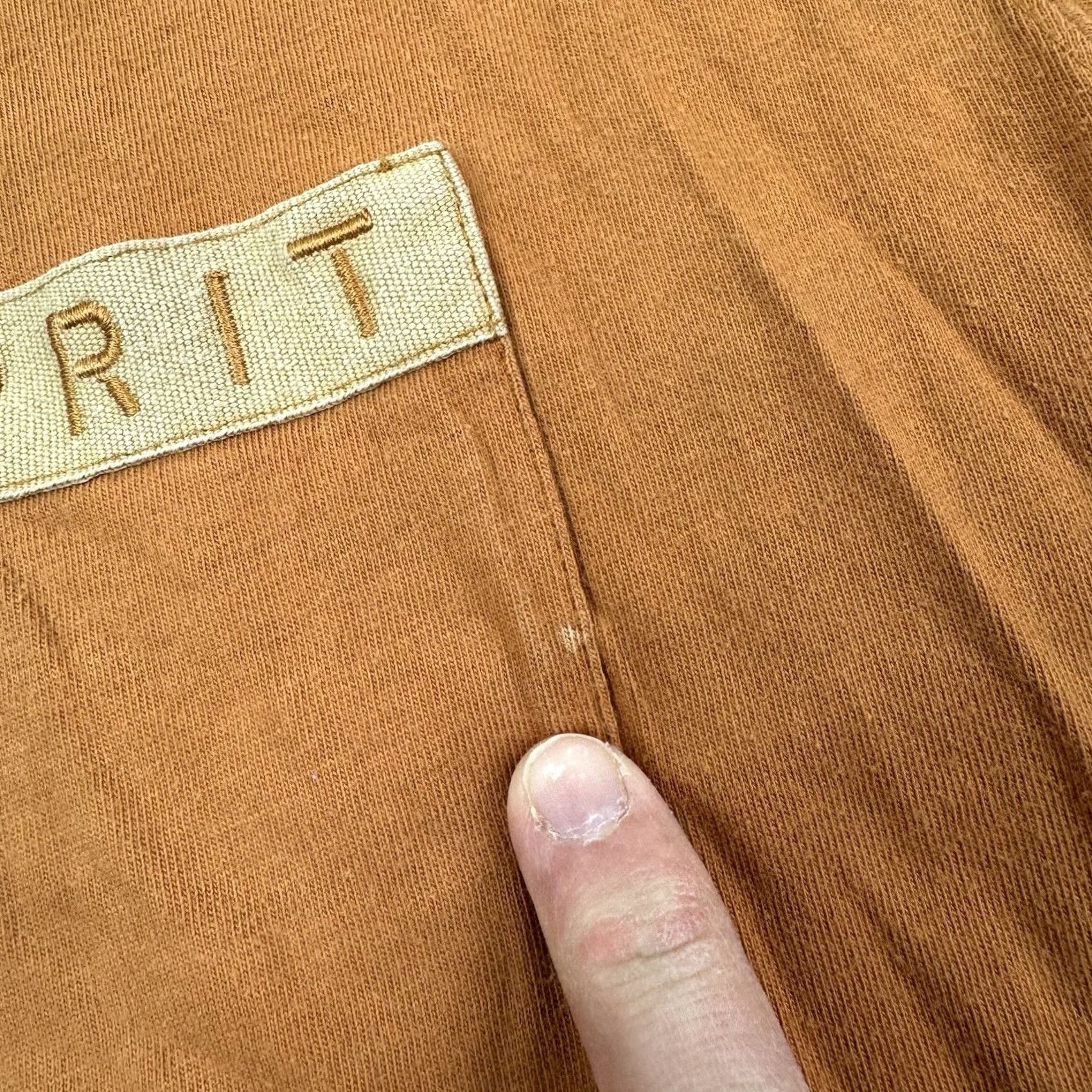 Esprit VINTAGE Esprit Long Sleeve Shirt Adult Medium Pocket Logo Hipster 80s 90s Shirt Mens Orange Cotton Crew Neck 90s Hipster Logo Pocket Size US M / EU 48-50 / 2 - 7 Thumbnail