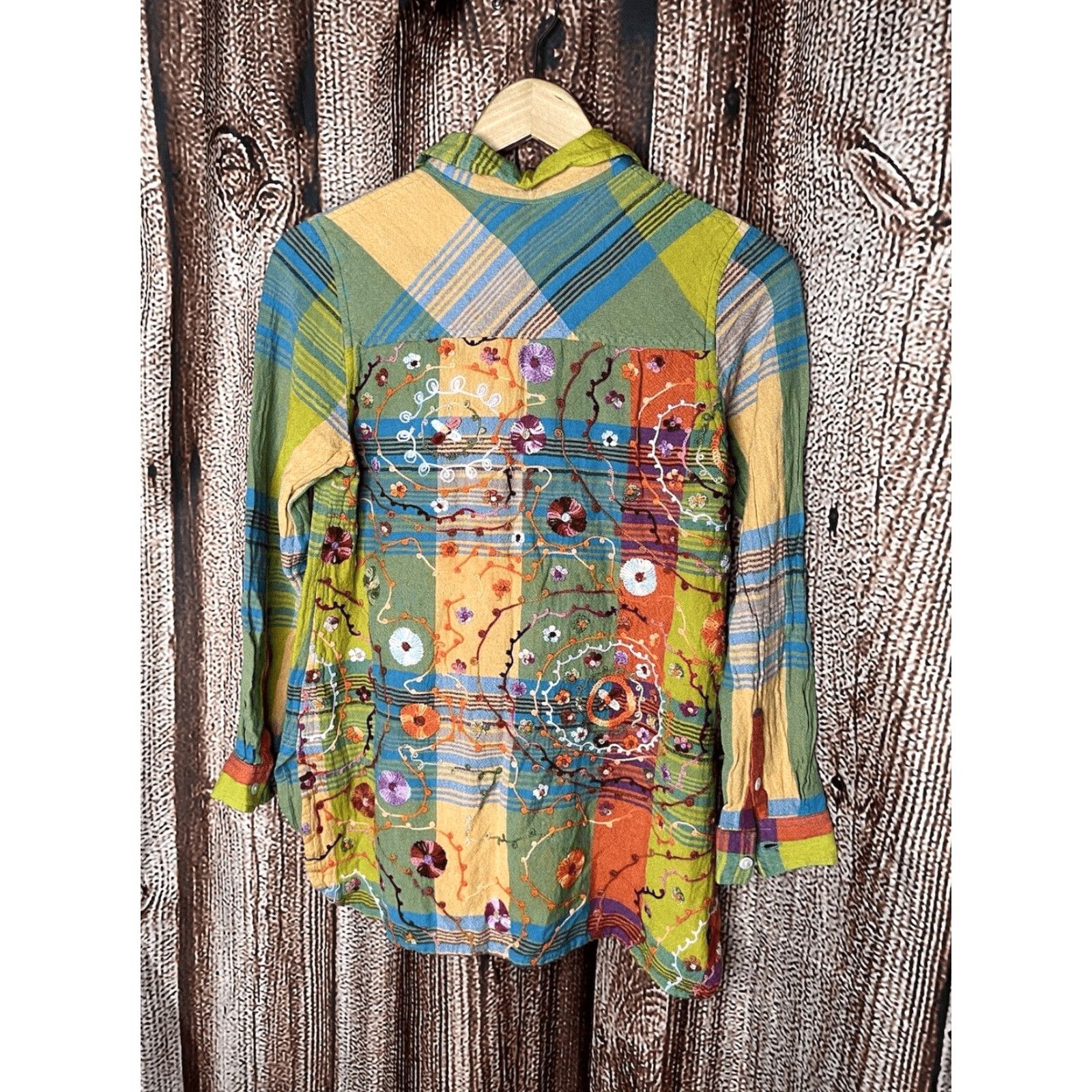 Soft Surroundings Soft Surroundings Womens Plaid Long Sleeve Button-Up Multicolor M Shirt Size M / US 6-8 / IT 42-44 - 2 Thumbnail