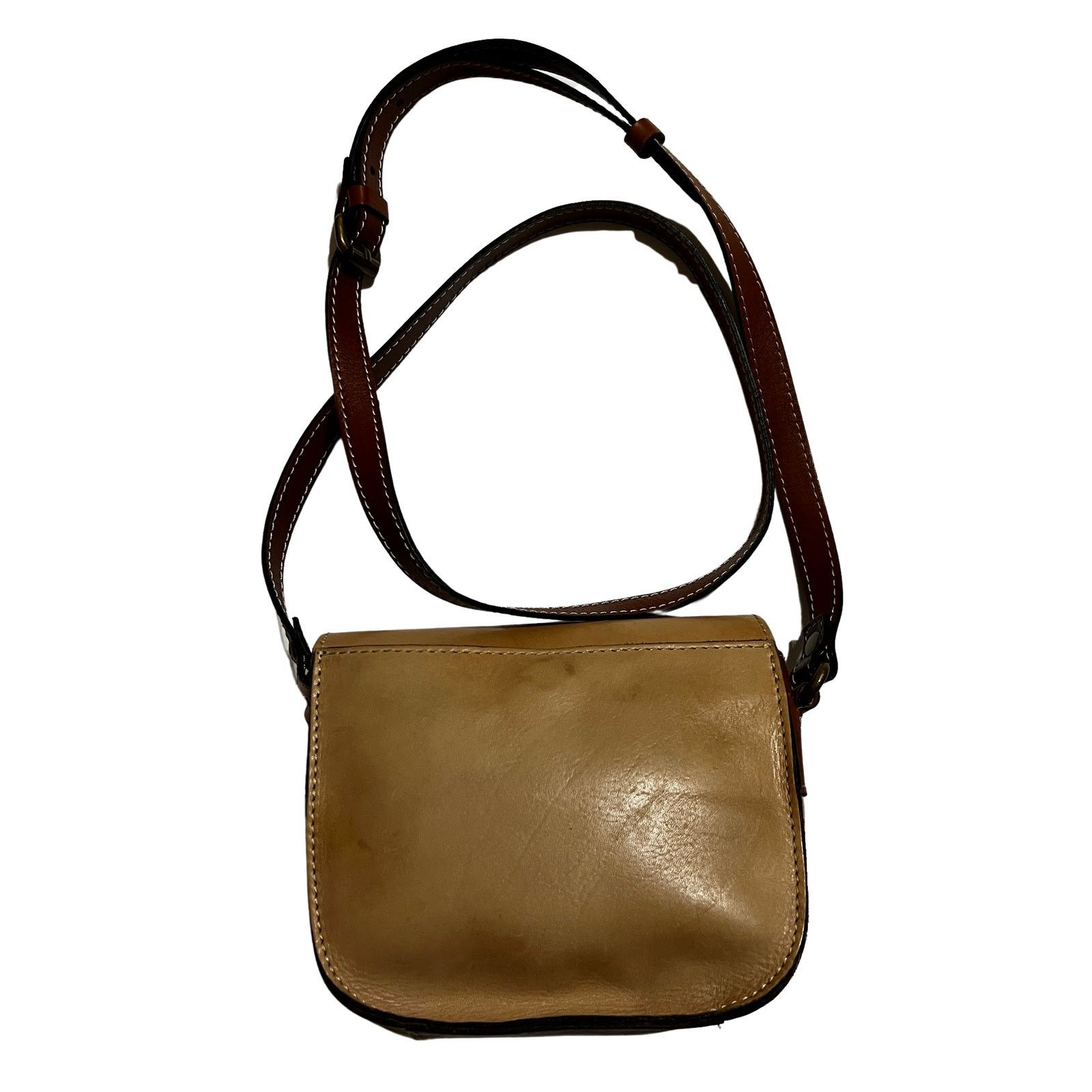 Patricia Nash VTG Patricia Nash Two-Tone Brown Small Saddle Bag Cross-Body Size ONE SIZE - 2 Thumbnail