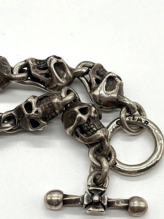 Other Travis Walker Large 7 Skull Bracelet Sterling .925 Size ONE SIZE - 6 Thumbnail