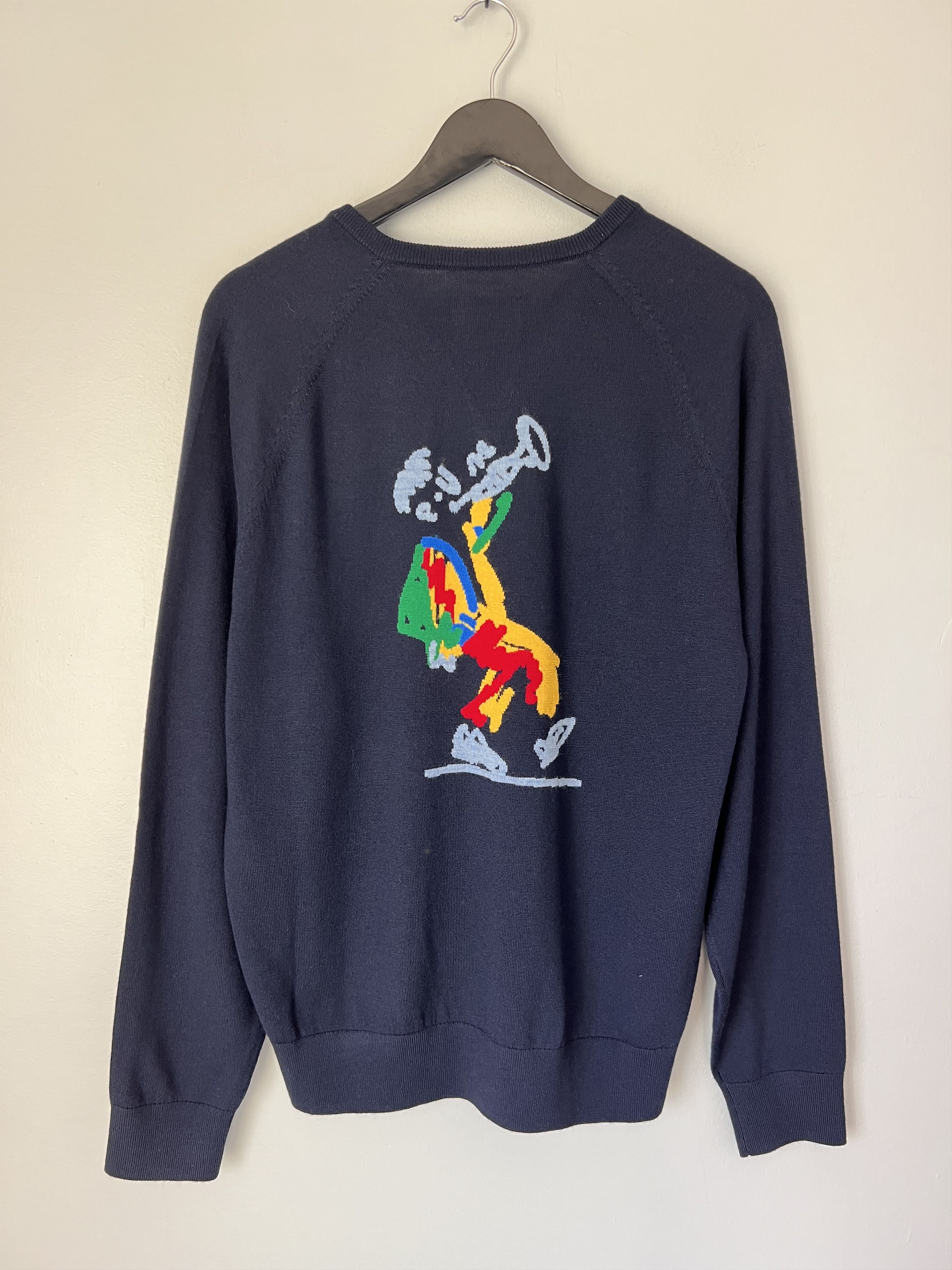 Aime Leon Dore × Drake's Aime Leon Dore Drake's Intarsia V-Neck Sweater in Navy Size US M / EU 48-50 / 2 - 1 Thumbnail