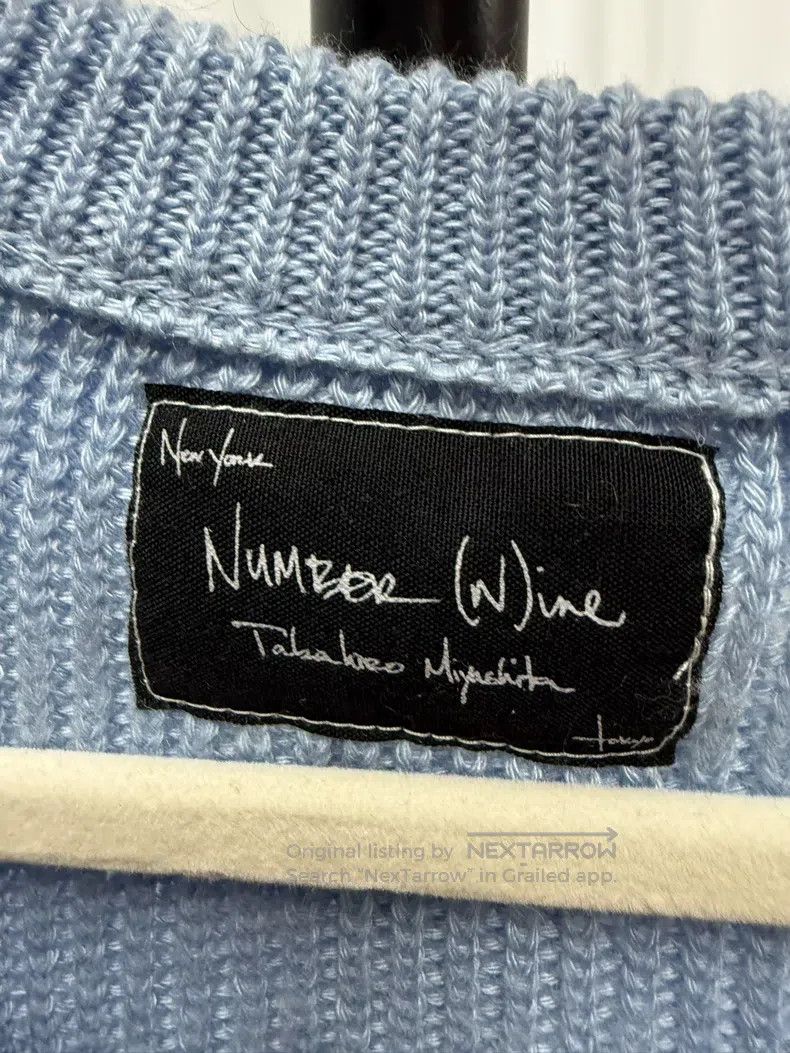 Number (N)ine Number (N)ine Fuzzy V-neck sky blue sweater Size US XL / EU 56 / 4 - 5 Thumbnail