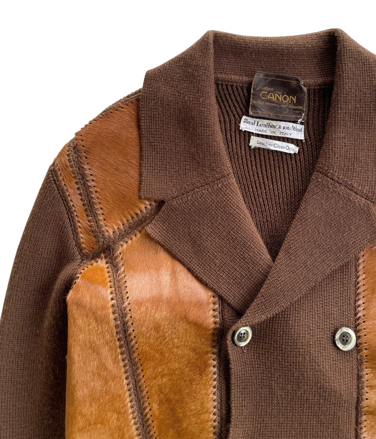 Vintage RARE❗️1950s Canon Real Fur Horse Leather Knit Size US M / EU 48-50 / 2 - 3 Thumbnail
