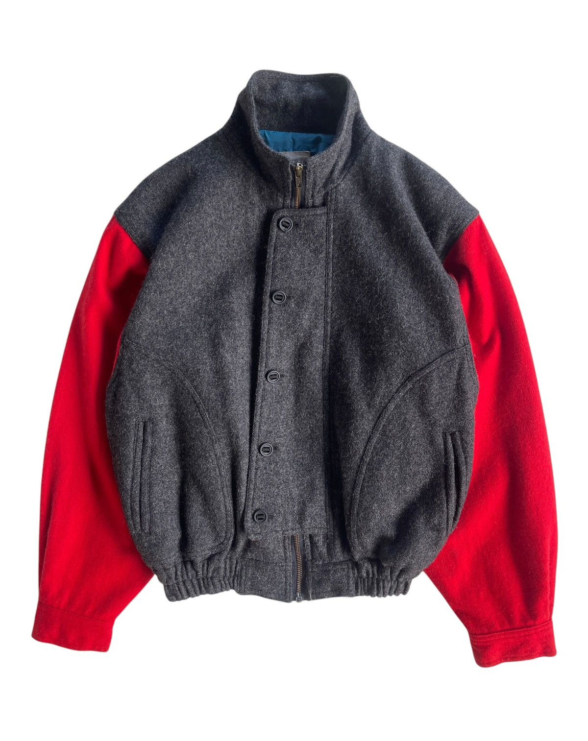 Vintage 90s Boite Fraiche Homme Wool Bomber Jacket