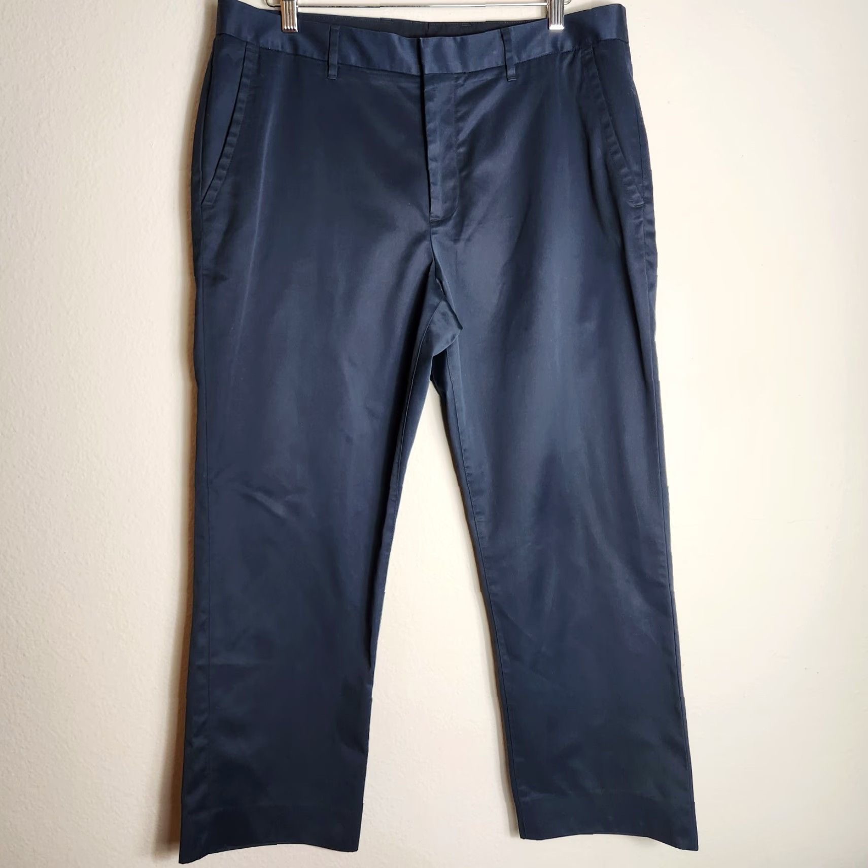 Bonobos Bonobos Weekday Warrior Dress Pants Mens 36x27.5 Blue Straight Leg Regular Stretch Twill Casual Business Size US 36 / EU 52 - 2 Thumbnail