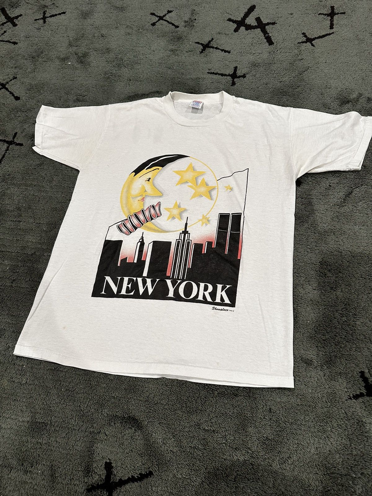 Jerzees × Russell Athletic × Vintage Vintage “New York” Moon Single Stitch Graphic T Size US L / EU 52-54 / 3 - 4 Thumbnail