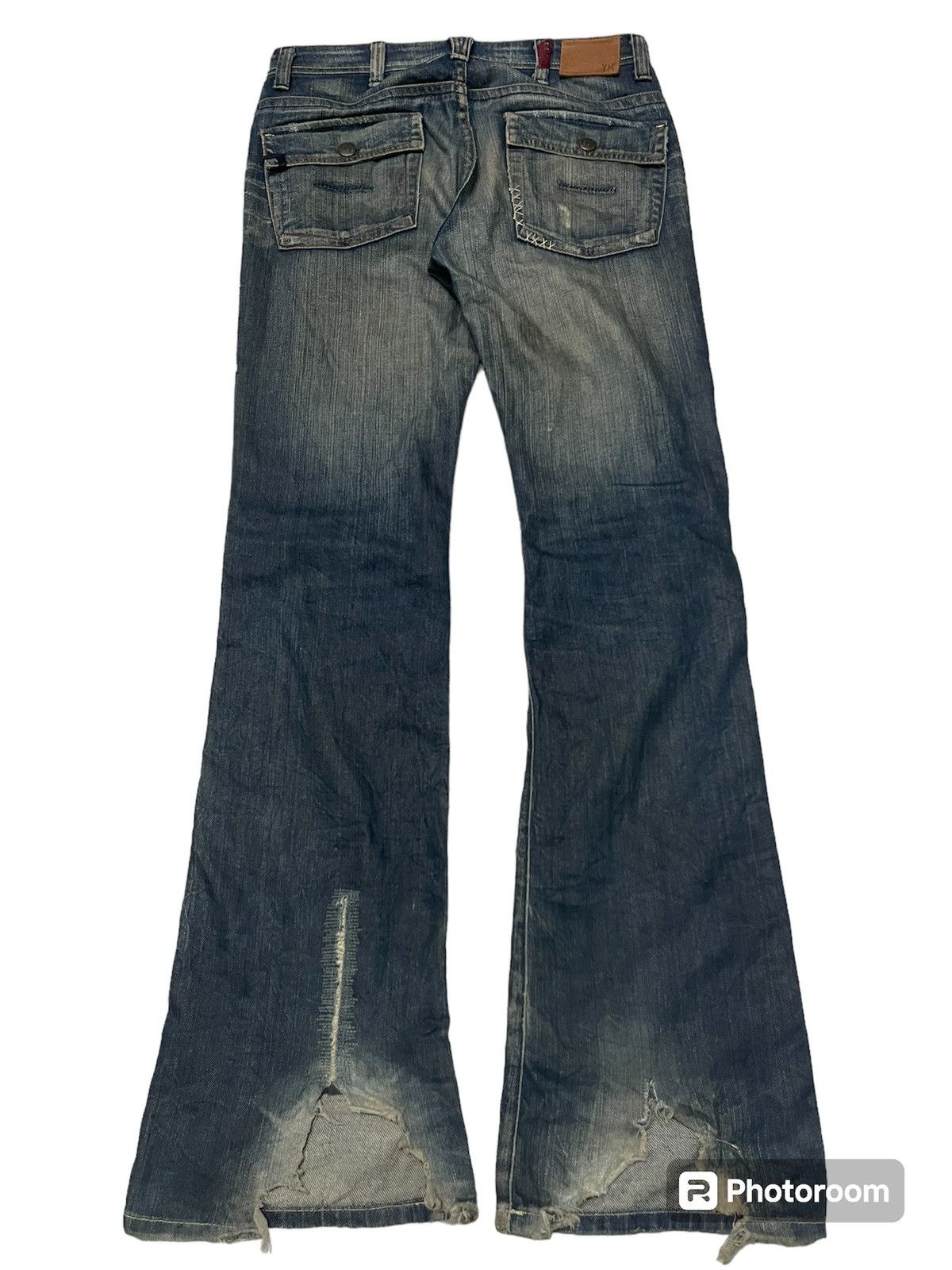 Vintage 90s YANUK FLARE DISTRESSED JEANS RARE DESIGN Size US 31 - 2 Thumbnail