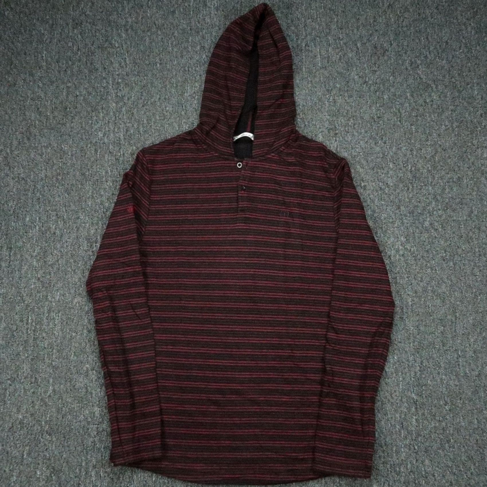 TravisMathew Travis Mathew Hoodie Mens M Red Striped Henley Hooded Golf Shirt Size US M / EU 48-50 / 2 - 2 Thumbnail
