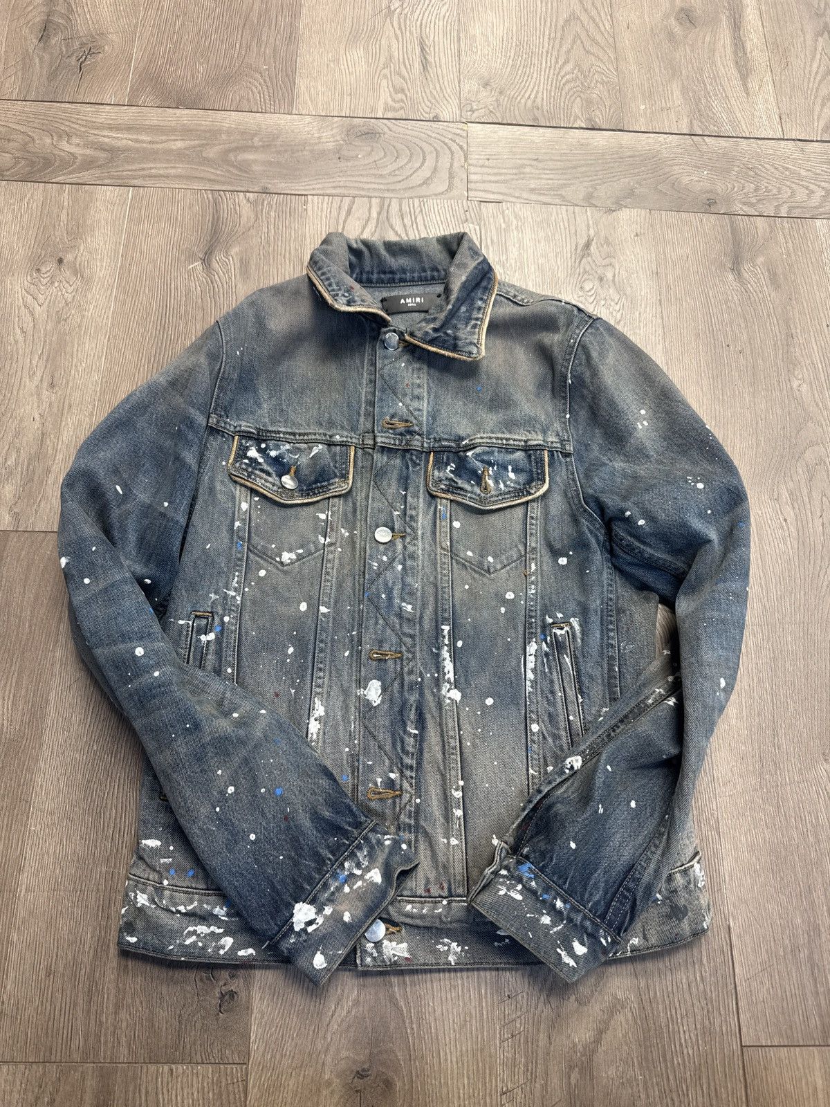Amiri Amiri denim jacket paint splatter Size US S / EU 44-46 / 1 - 1 Thumbnail