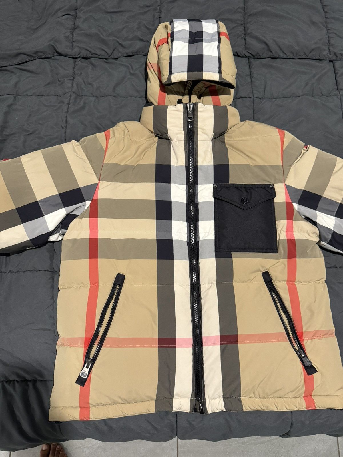 image of Burberry Reversible Down Jacket Size XL in Black, Men's