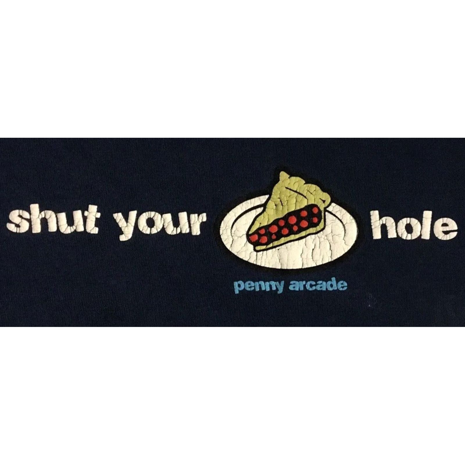 Vintage VINTAGE 90s Penny Arcade Shut Your Pie Hole T-Shirt Mens M Blue Distressed Grunge Sarcasm Funny Saying Shirt Size US M / EU 48-50 / 2 - 2 Thumbnail
