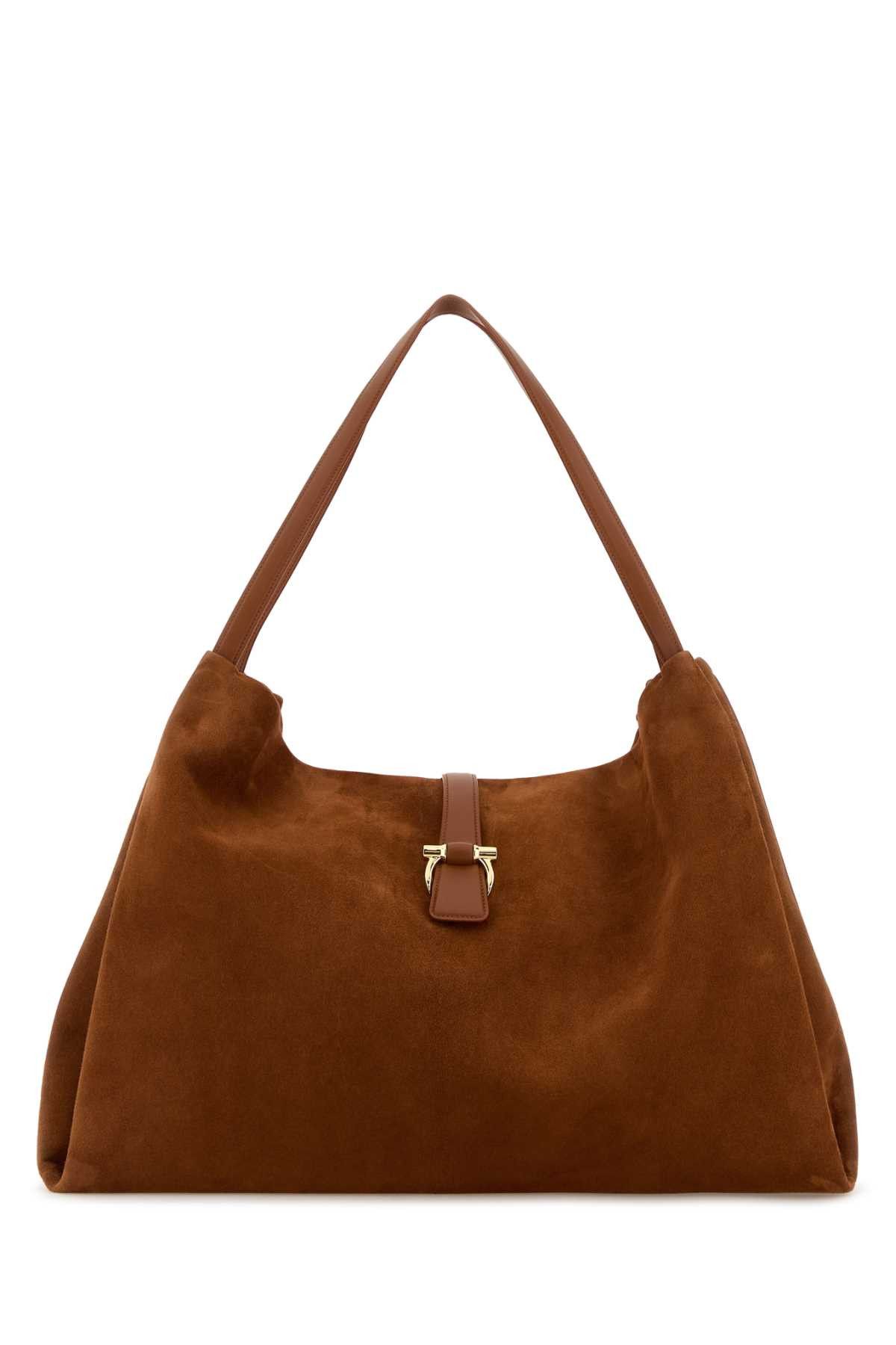 Salvatore Ferragamo Caramel Suede Shopping Bag Size ONE SIZE - 1 Thumbnail